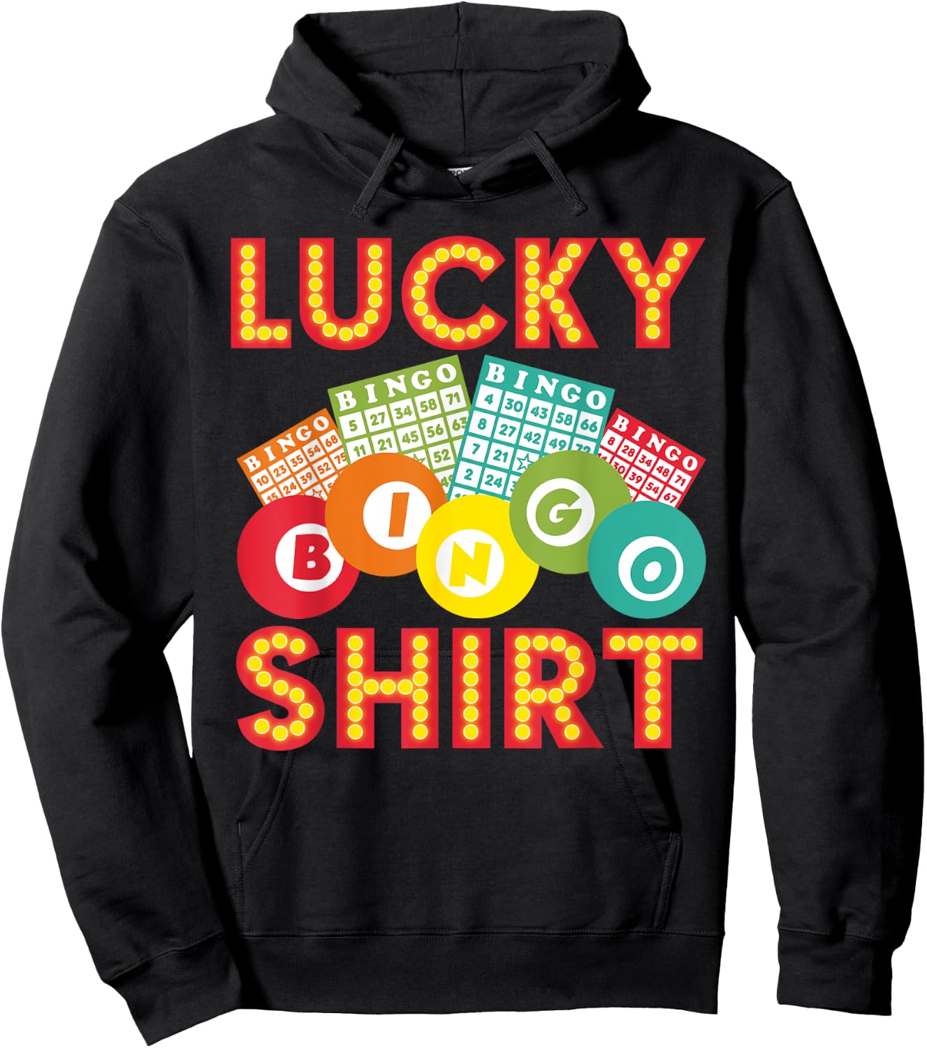 Cute Lucky Bingo Women Casino Bingo Lovers Hoodie - Hoodie | Black