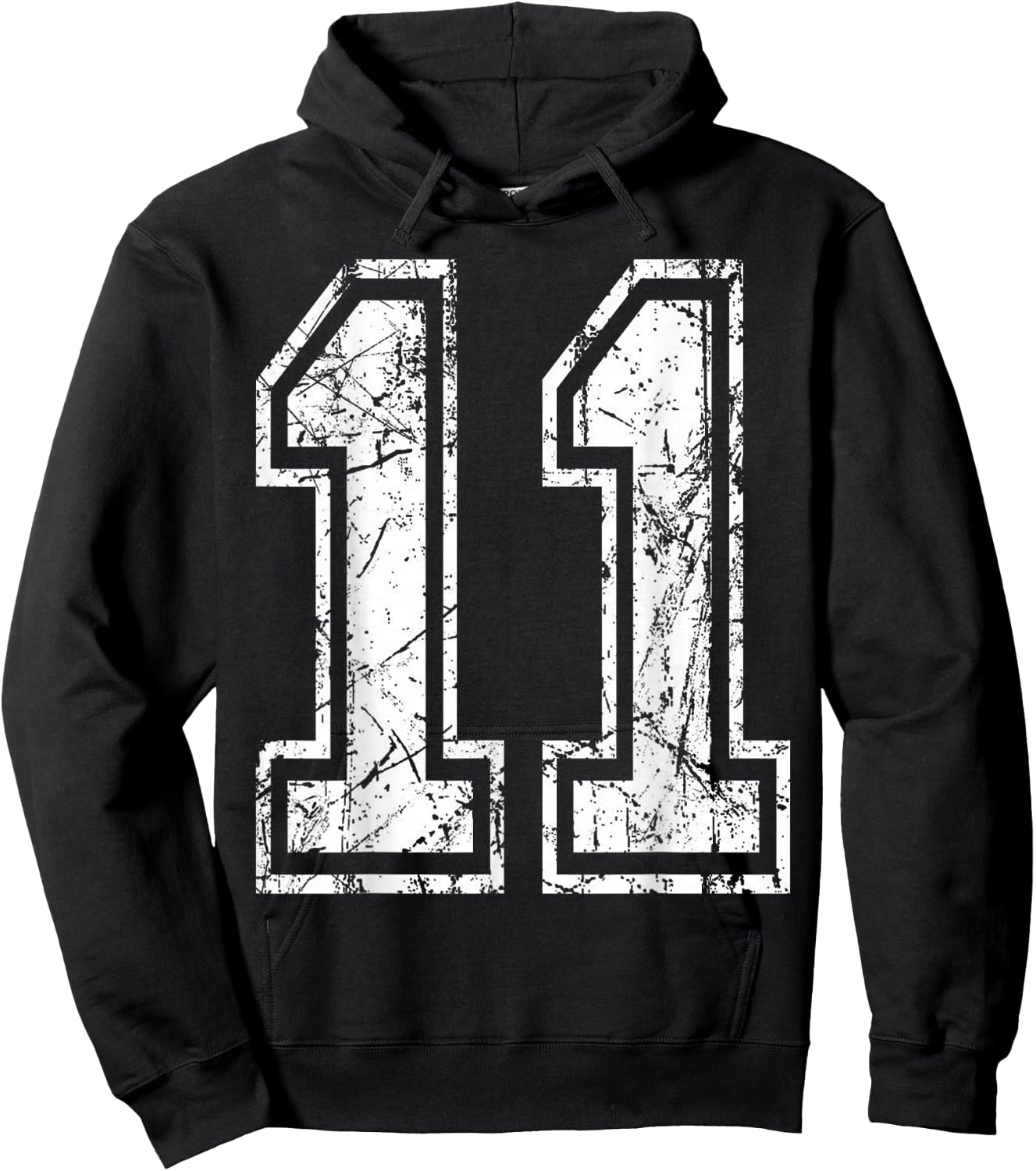 Sports Jersey Grunge Number 11 Team Player Birthday Hoodie - Hoodie | Black