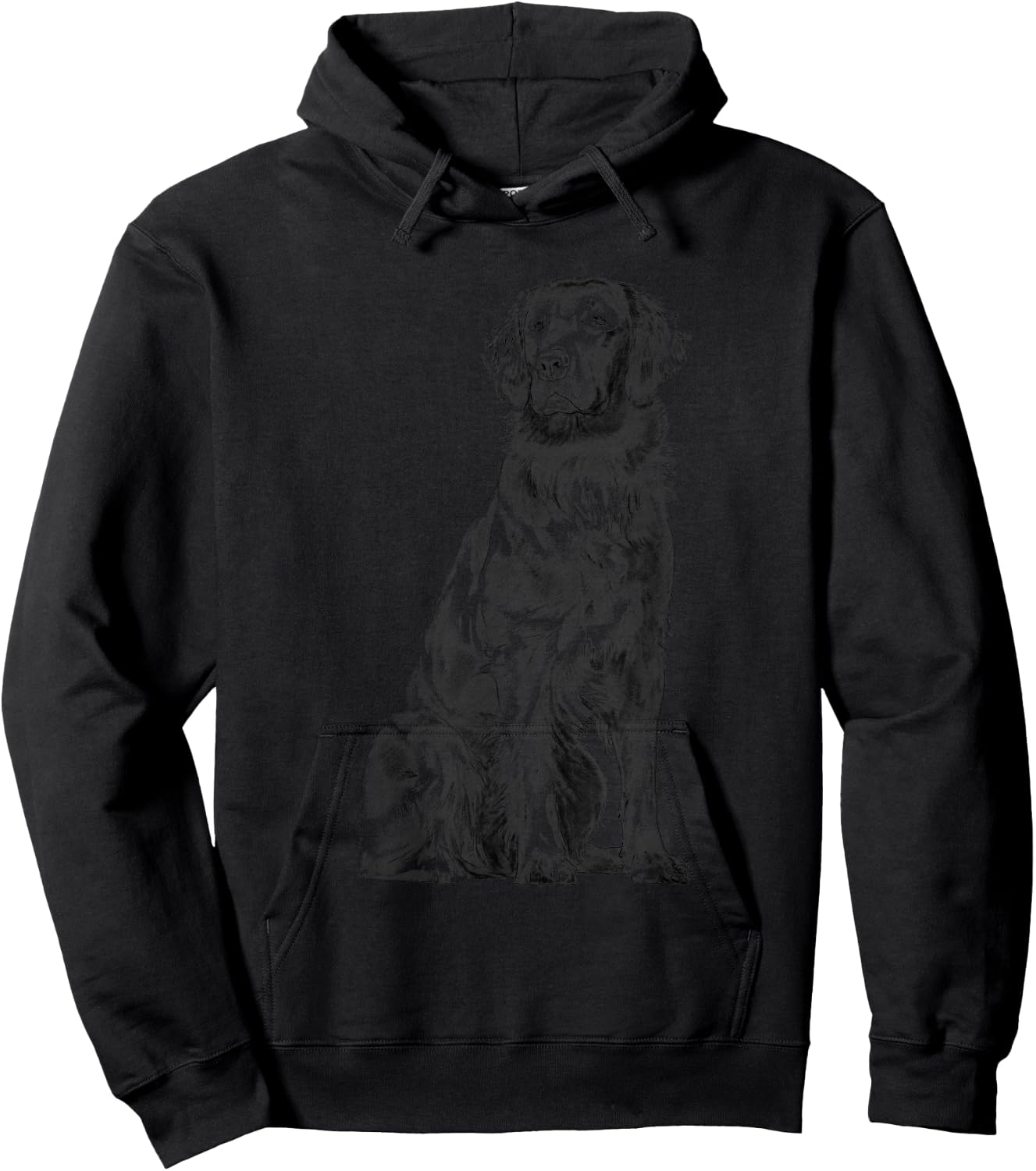 Sitting Dog Flat Coated Retriever Women Kids Hoodie - Hoodie | Black
