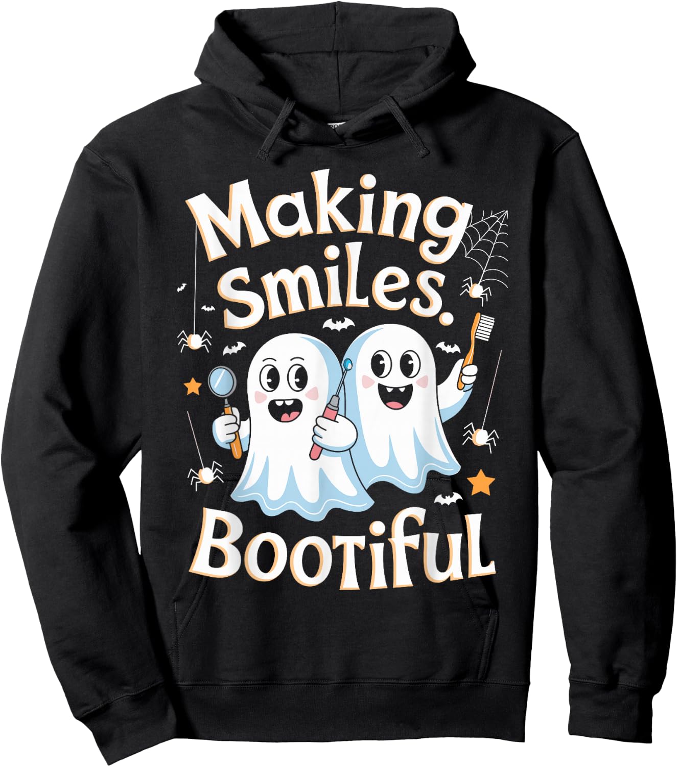 Making Smiles Bootiful Halloween Dentist Dental Assistance Hoodie - Hoodie | Black