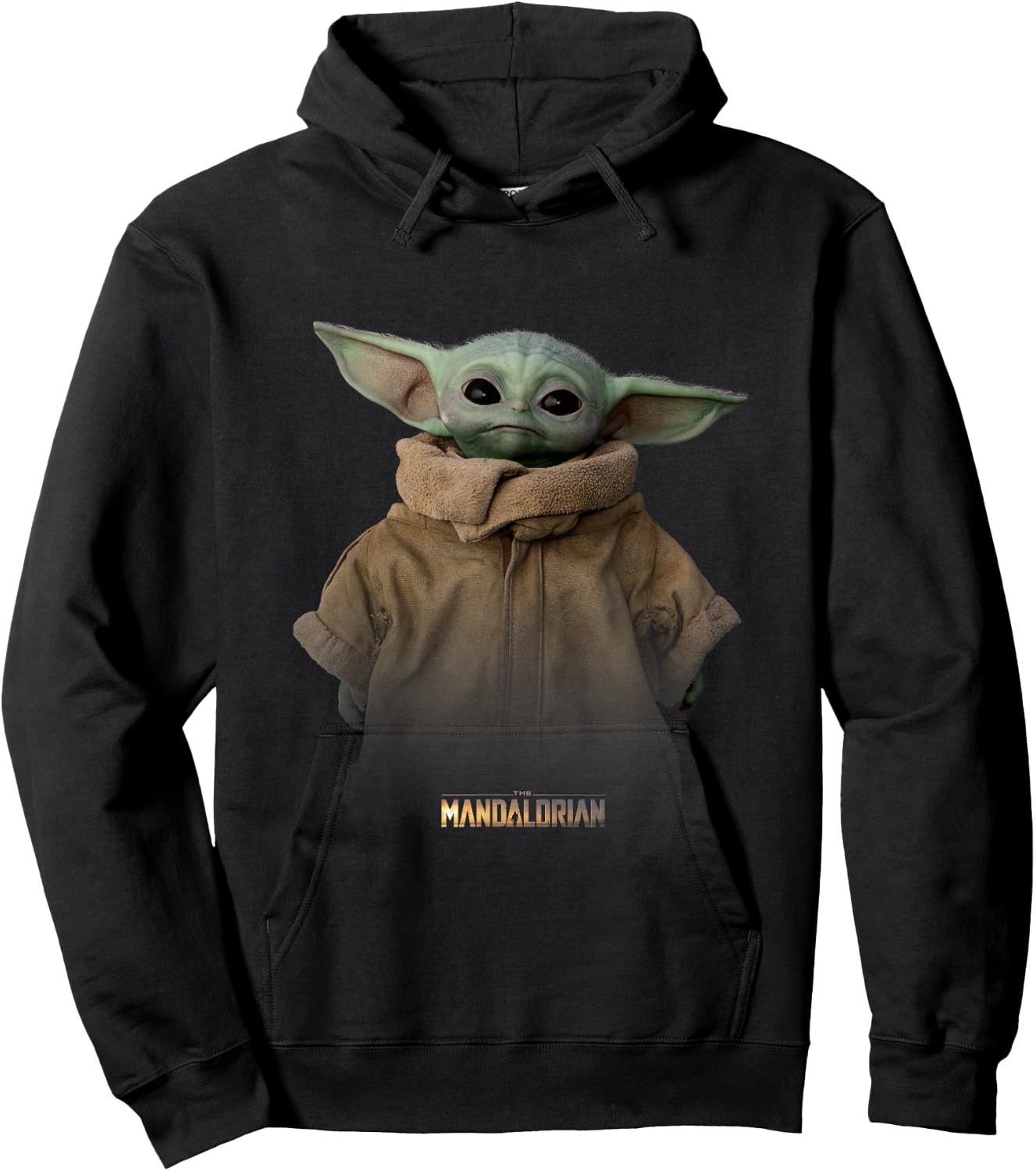 Star Wars The Mandalorian Logo The Child Simple Portrait Hoodie - Hoodie | Black