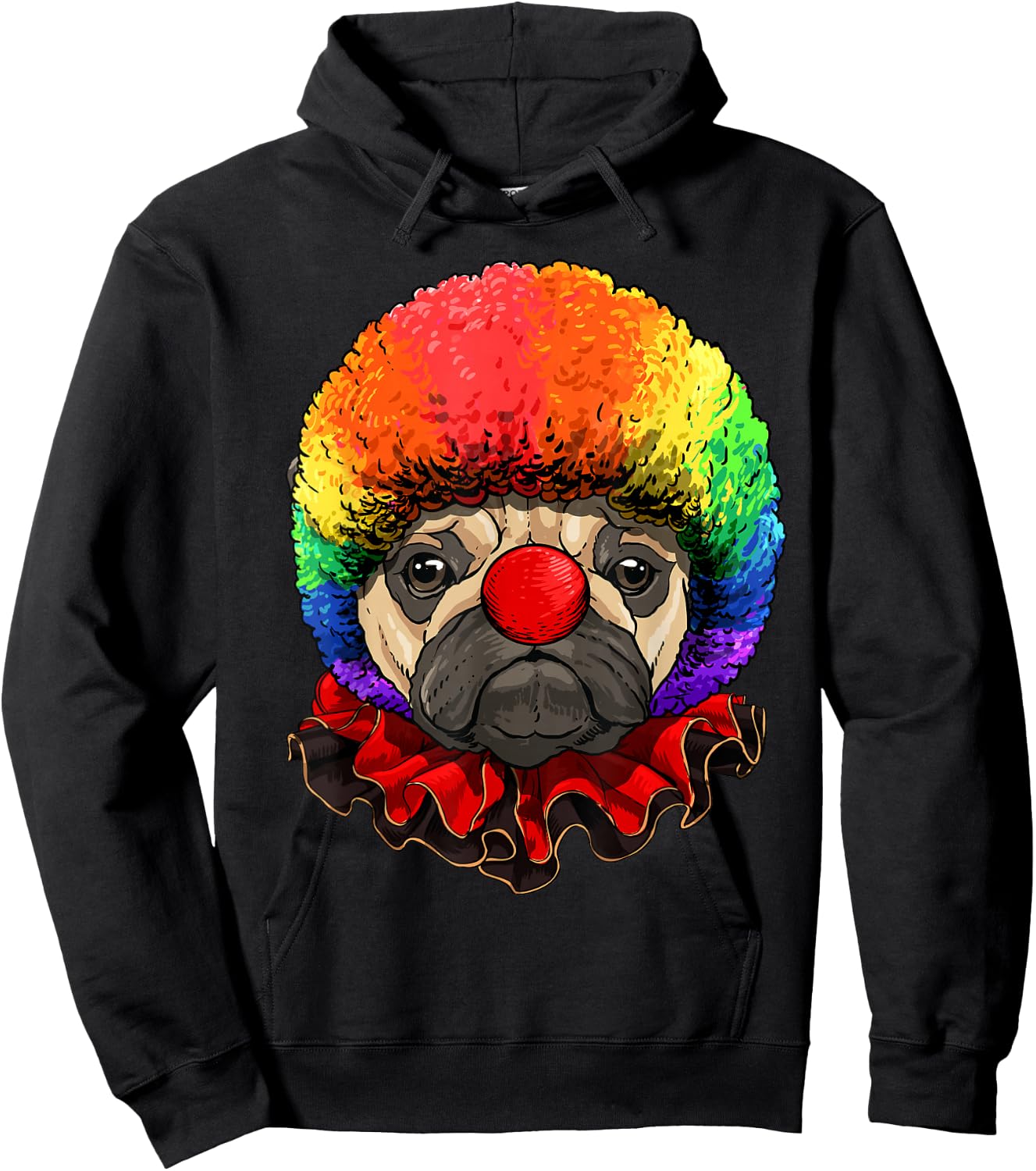Pug Clown Pug Dog Circus Hoodie - Hoodie | Black