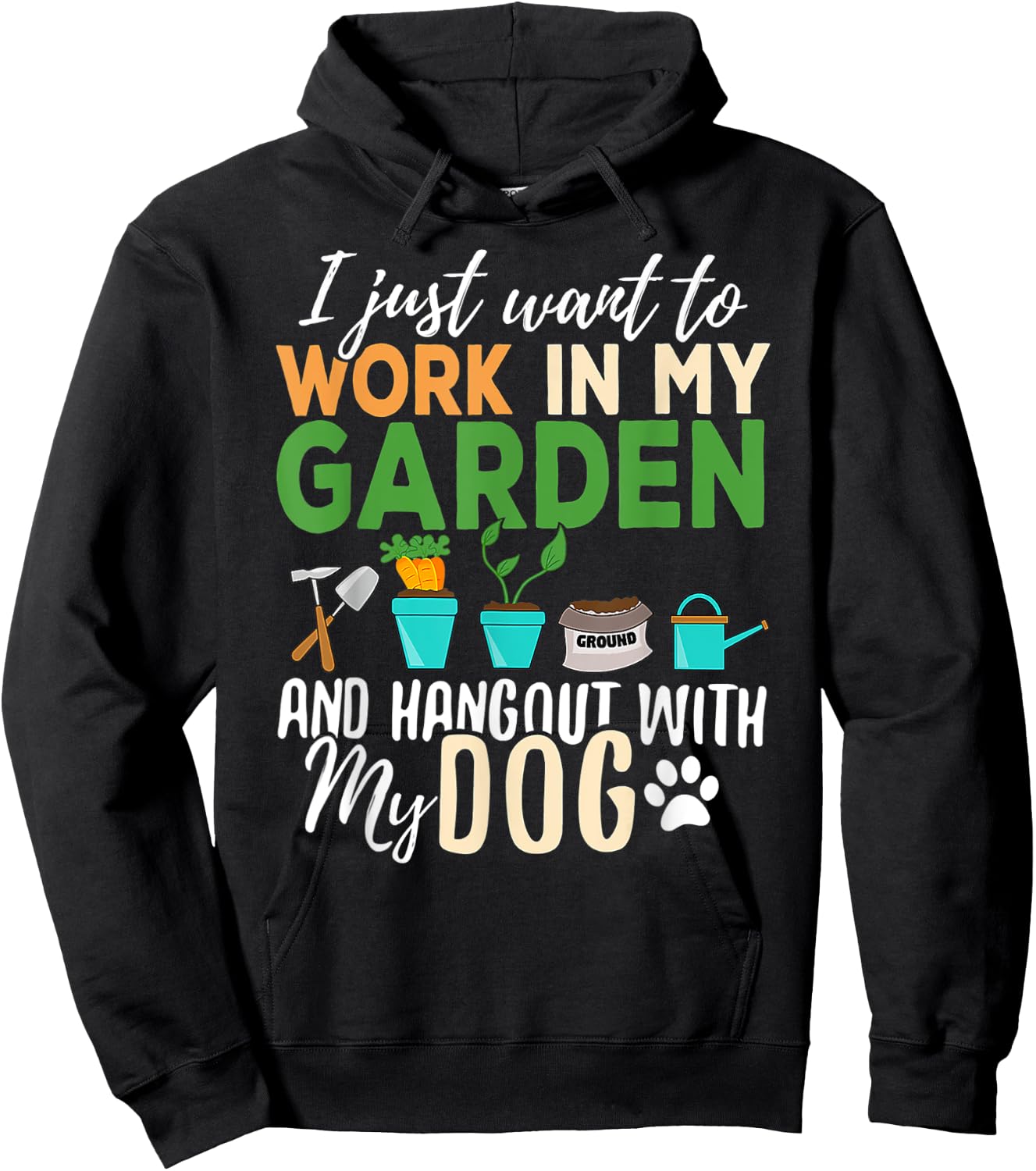 Gardening Dog Lover Gardener Garden Pet Gift Plants Hoodie - Hoodie | Black