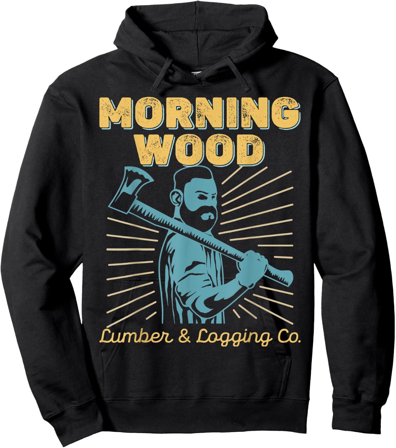 Morning Wood Logging and Lumber pun - Fun lumberjack design Hoodie - Hoodie | Black