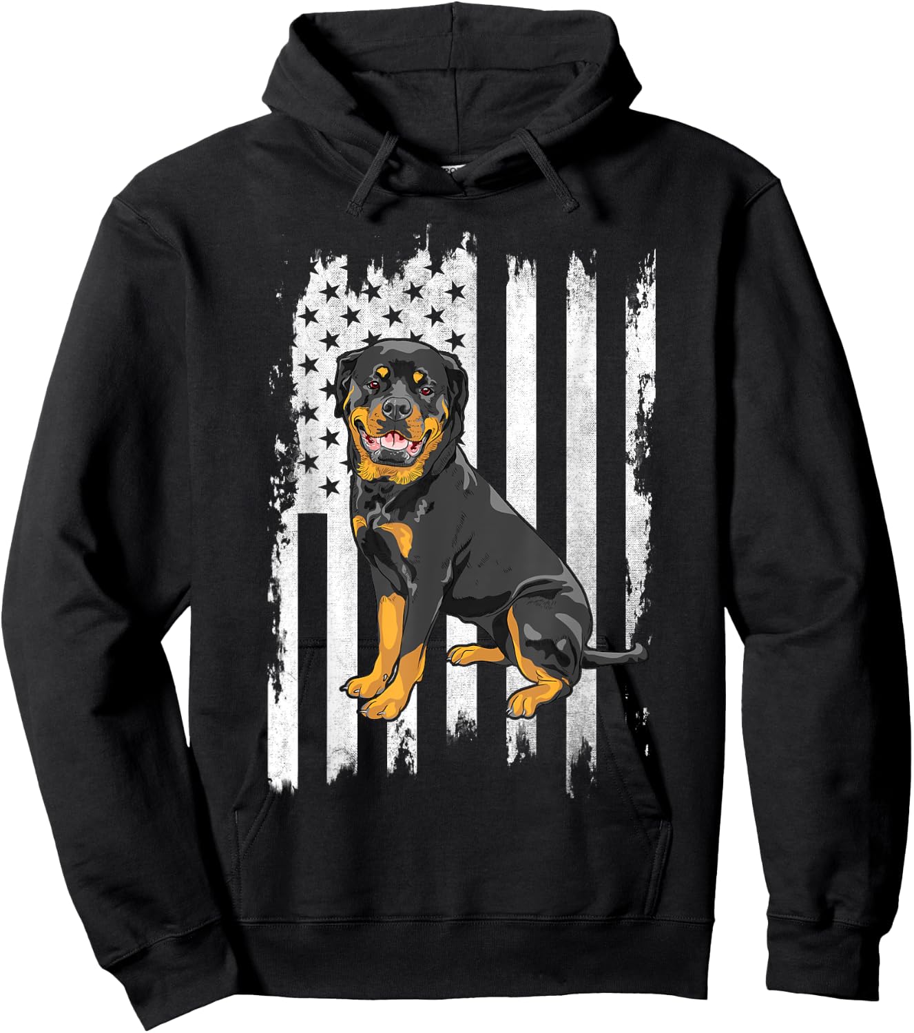 Rottie Dad Rottweiler Father's Day USA American 4th of July Women Men Hoodie - Hoodie | Black