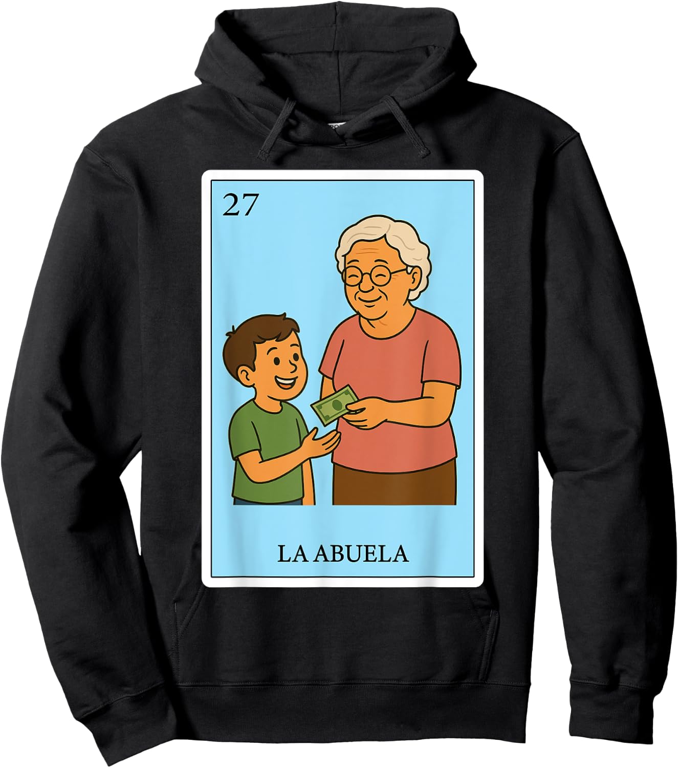 La Abuela Generosa | Spanish-Mexican Bingo Gifts for Abuela Hoodie - Hoodie | Black