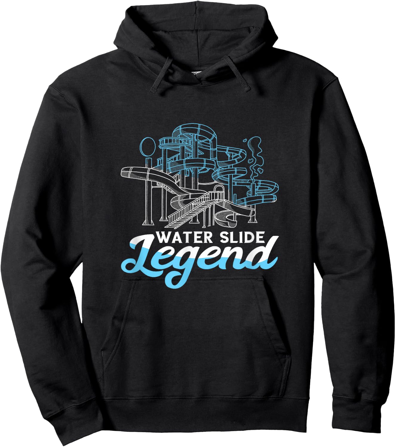 Water Slide Legend Waterslides Aqua Park Swimmer Waterpark Hoodie - Hoodie | Black