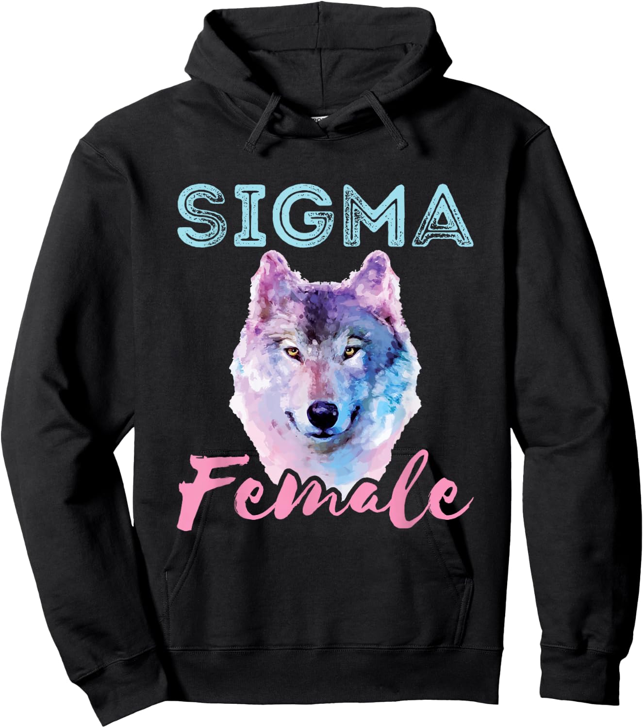 Sigma Female Lone Loner Wolf Individualist Meme Graphic Hoodie - Hoodie | Black