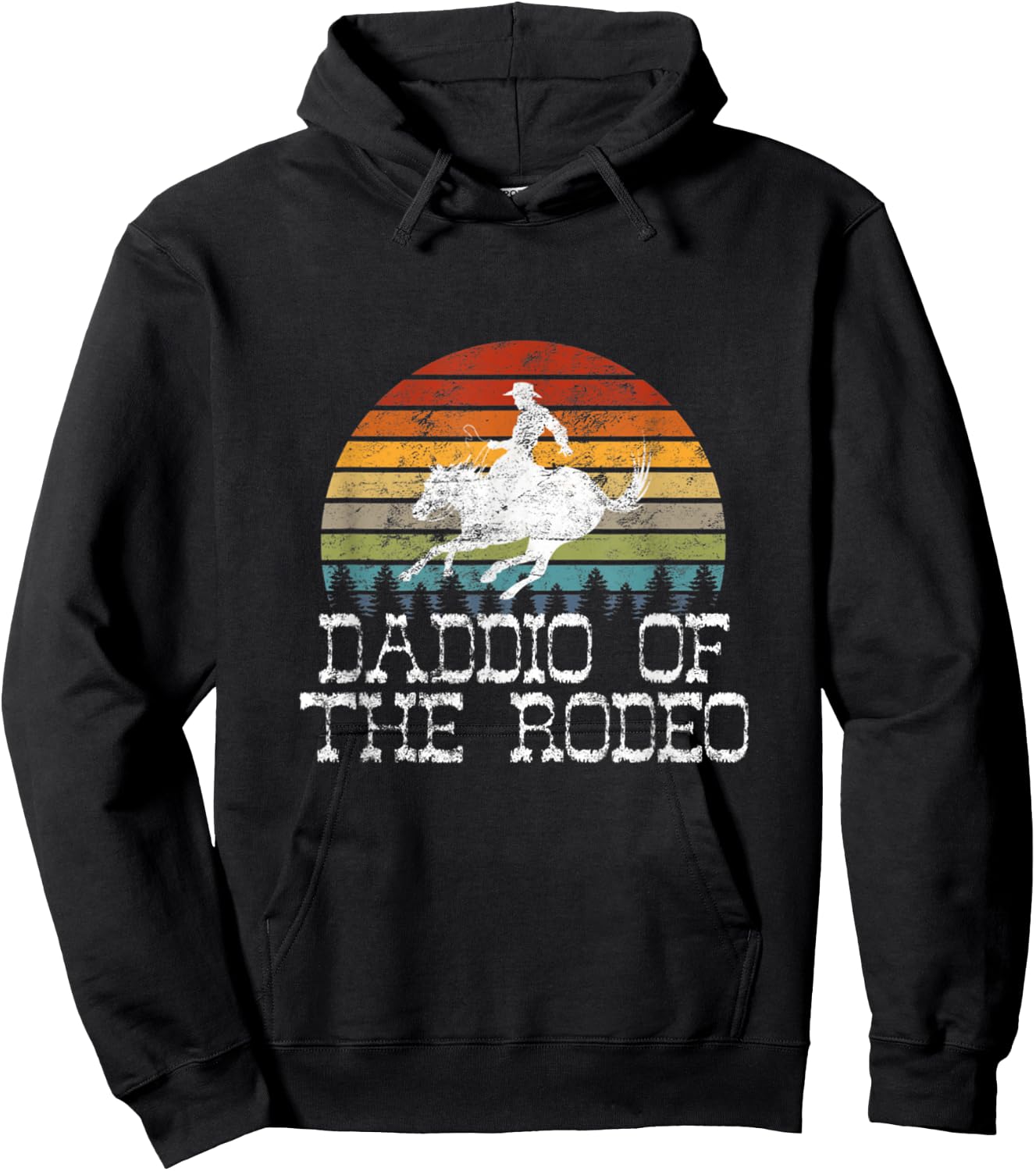 Daddio Of The Rodeo Fathers Day Gift Cowboy Horse Lover Dad Hoodie - Hoodie | Black
