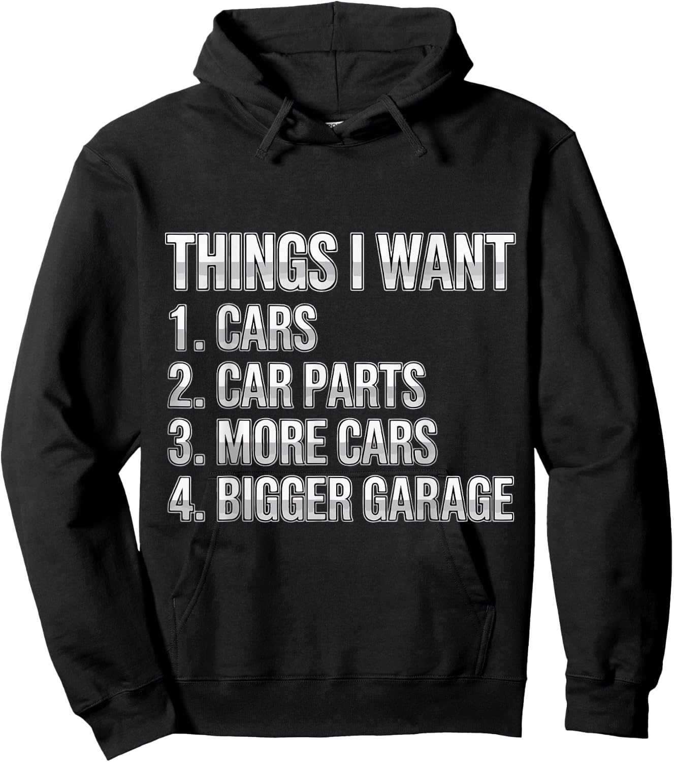 Things I Want Car Parts Auto Mechanic Engine Garage Hoodie - Hoodie | Black