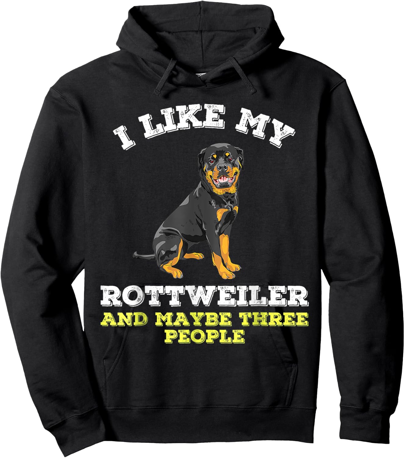 Dog Owners Lovers I Like My Rottweiler And Maybe 3 People Hoodie - Hoodie | Black