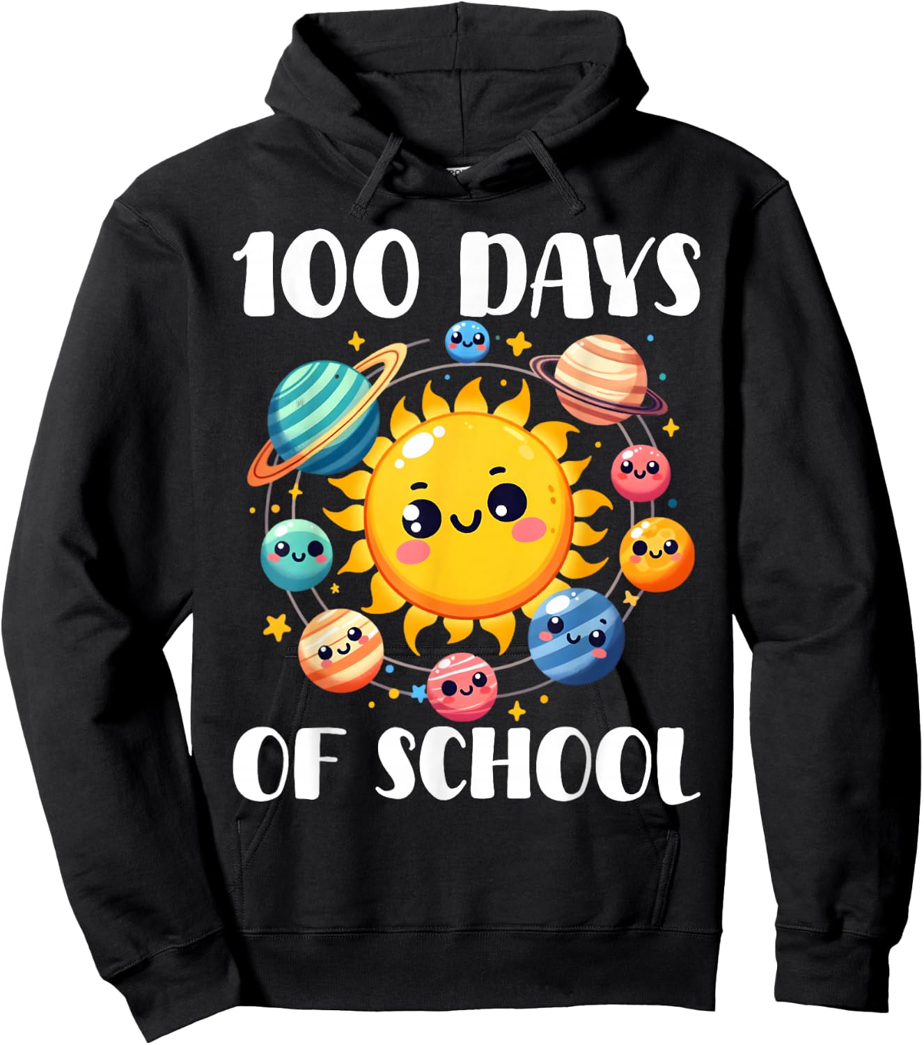 100 Days of School Astronaut Planet 100th Day of School Boys Hoodie - Hoodie | Black