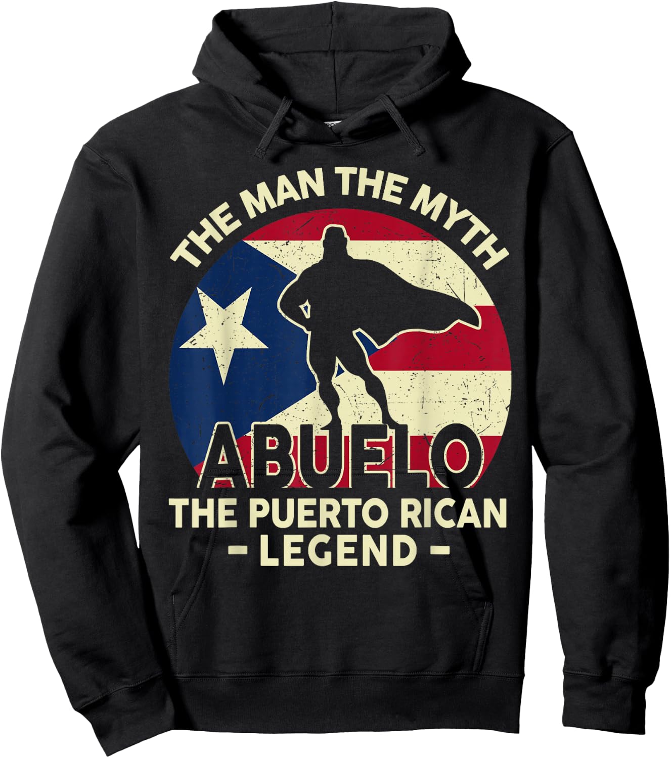 Puerto Rico Dad Shirt Abuelo Man Myth Puerto Rican Legend Hoodie - Hoodie | Black