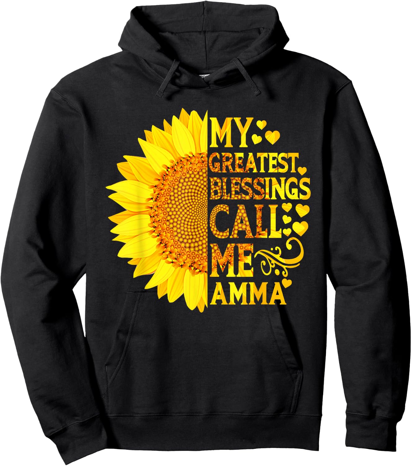 My Greatest Blessings Call Me Amma Shirt Funny Mother's Day Hoodie - Hoodie | Black