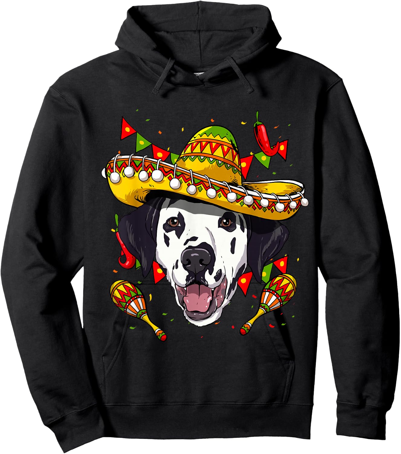 Cinco de Mayo Dalmatian Men Women Kids Sombrero Hoodie - Hoodie | Black