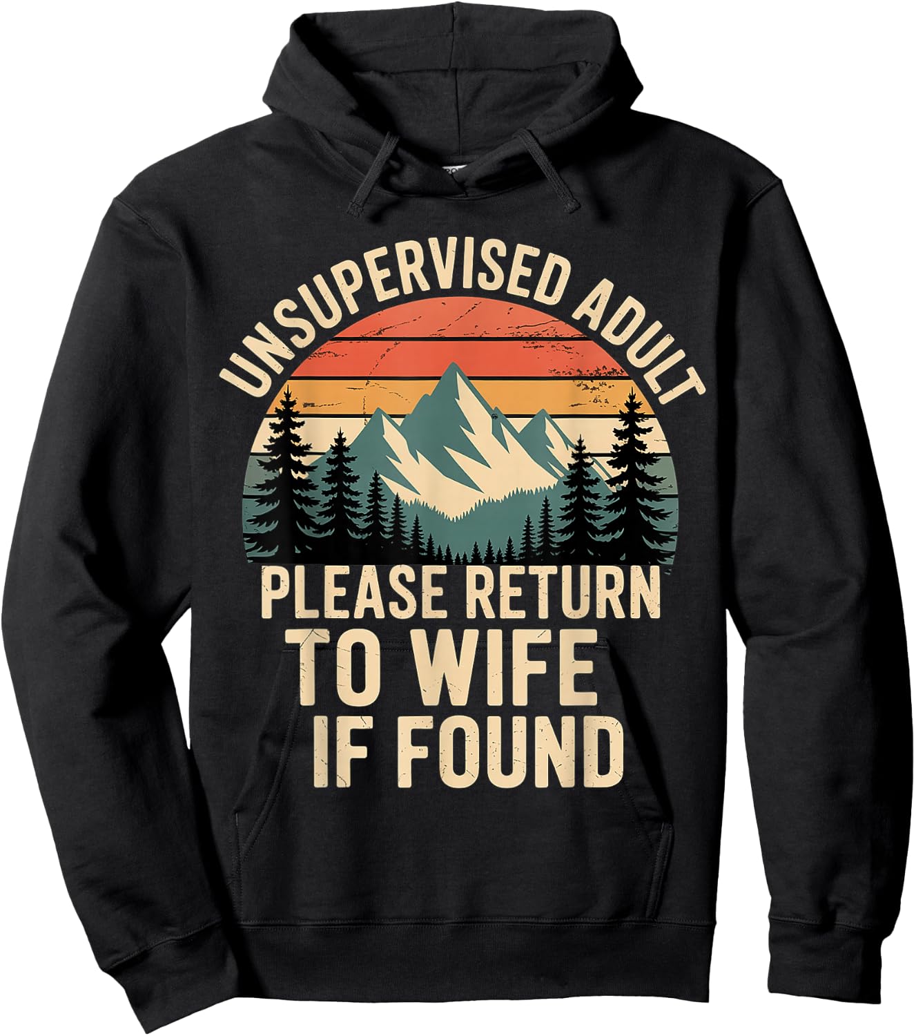 Unsupervised Adult Please Return to Wife If Found Hoodie - Hoodie | Black