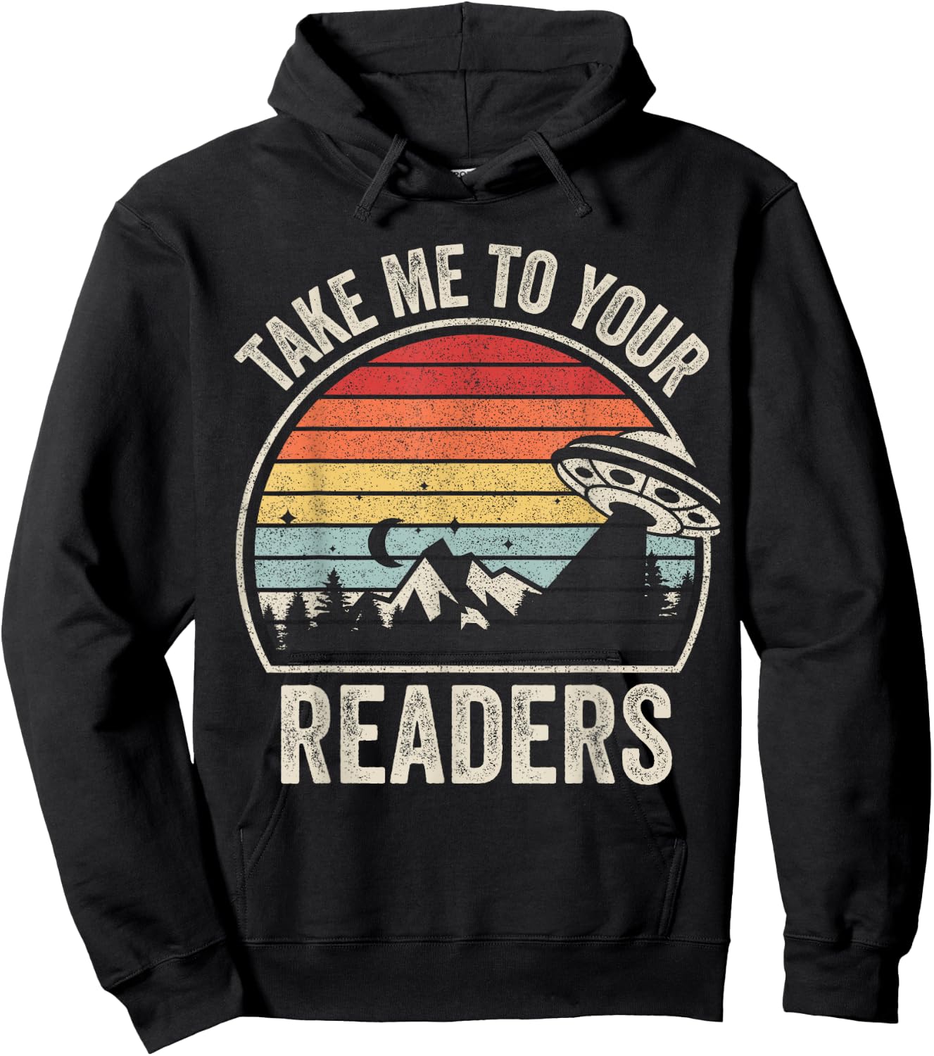 Vintage Take Me To Your Readers English Teacher Alien Space Men Women Kids Hoodie - Hoodie | Black
