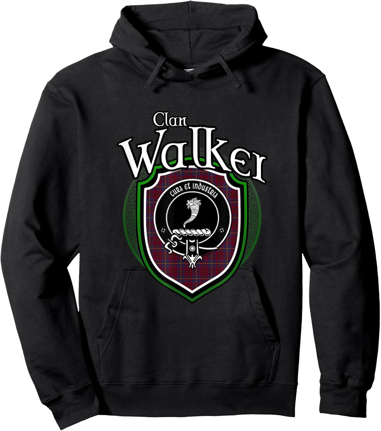 Walker Clan Crest | Scottish Clan Walker Family Badge Hoodie - Hoodie | Black