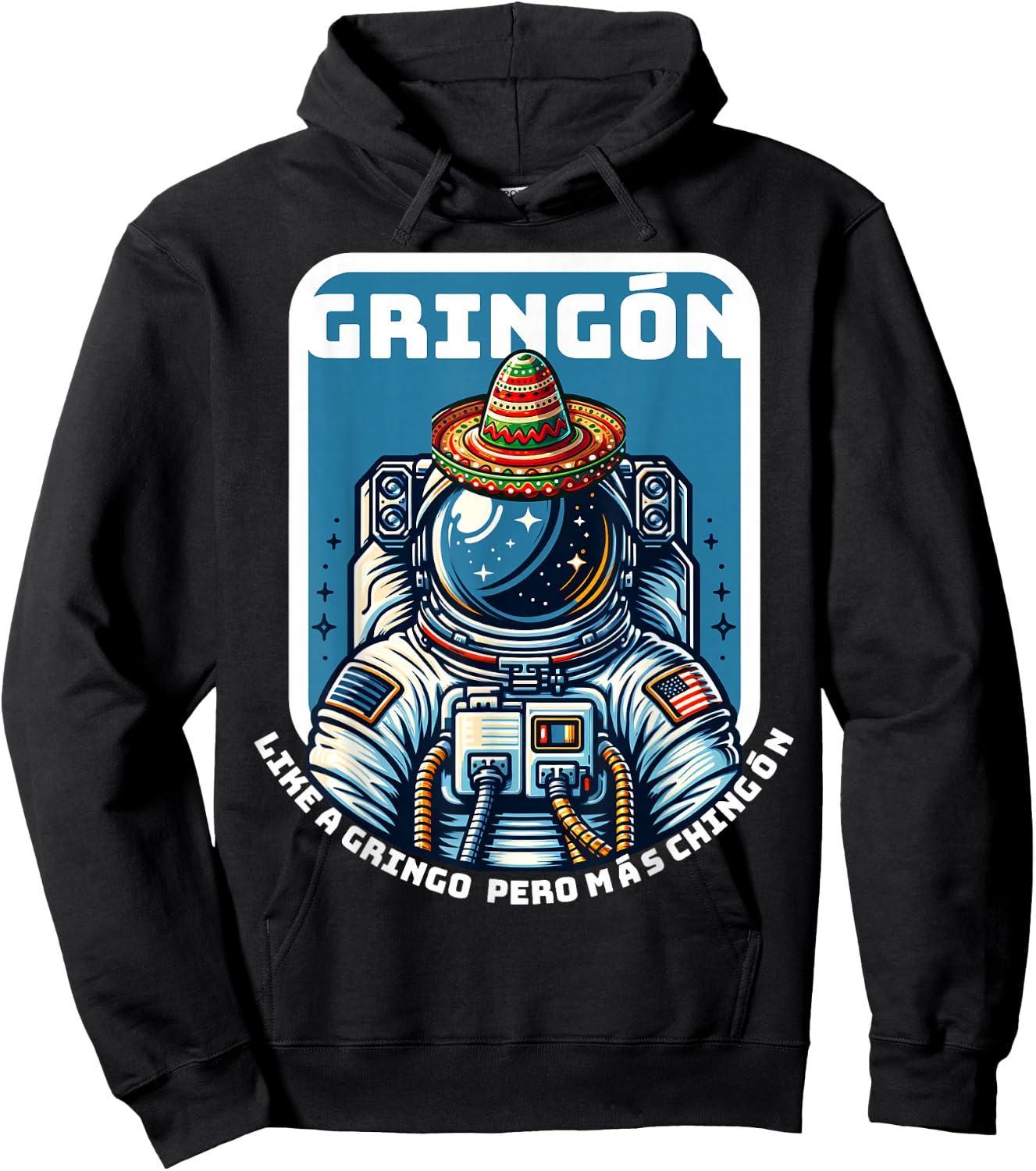Gringon Astronaut Space Sombrero Funny Cinco De Mayo Hoodie - Hoodie | Black