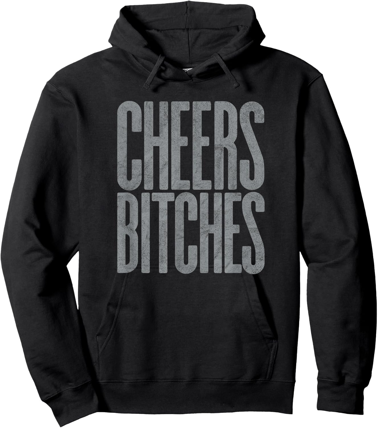 CHEERS BITCHES - funny cute wine & drink lovers bestie retro Hoodie - Hoodie | Black
