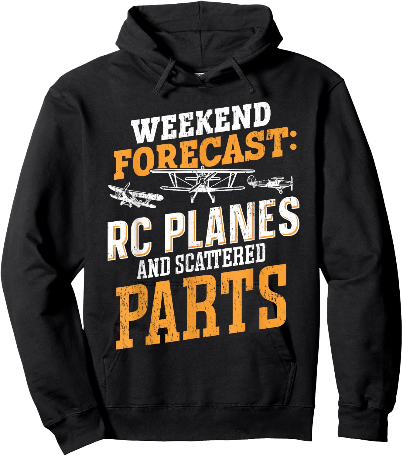 Weekend forecast RC Planes and Scattered Parts RC Airplane Hoodie - Hoodie | Black