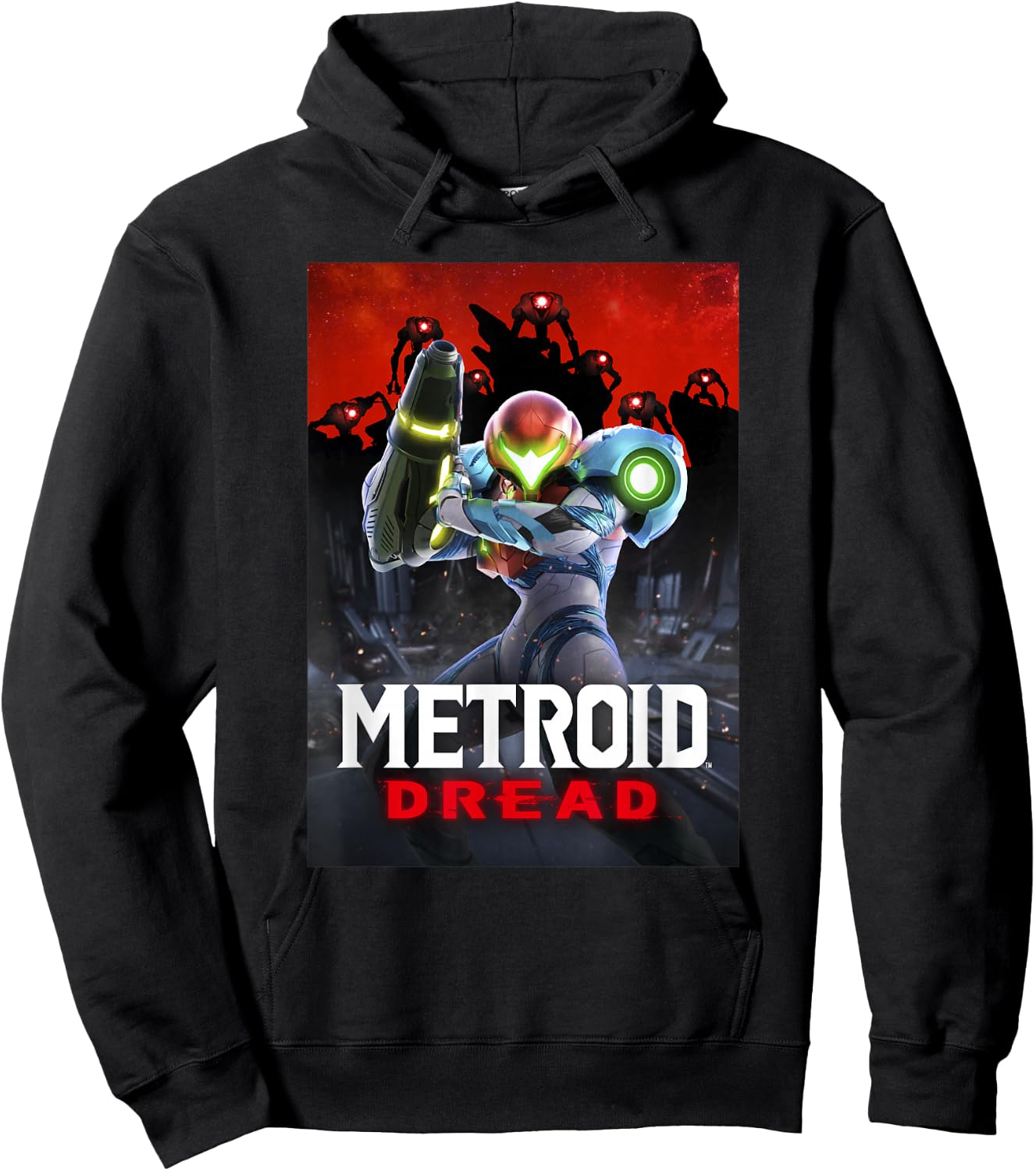 Metroid Dread Samus Surrounded Red Planet Battle Poster Hoodie - Hoodie | Black
