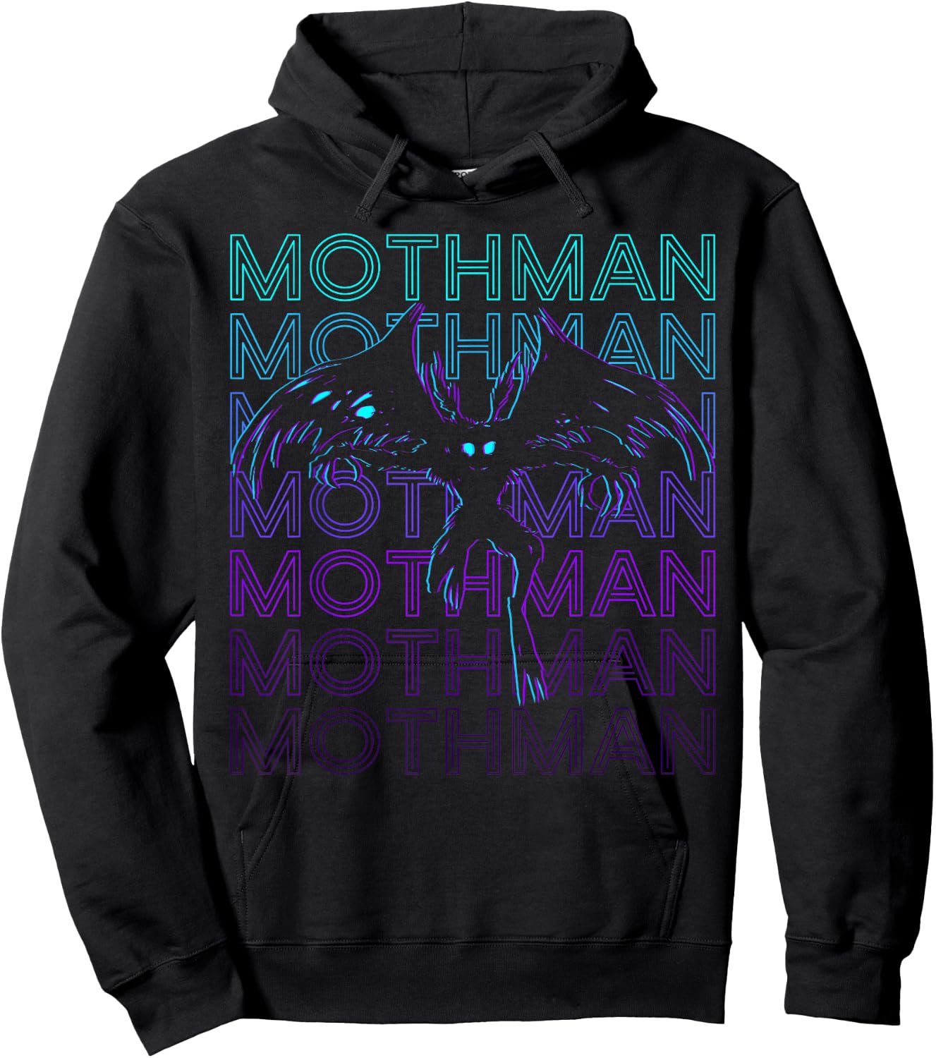 Mothman Cryptid Cryptozoology Retro Hoodie - Hoodie | Black