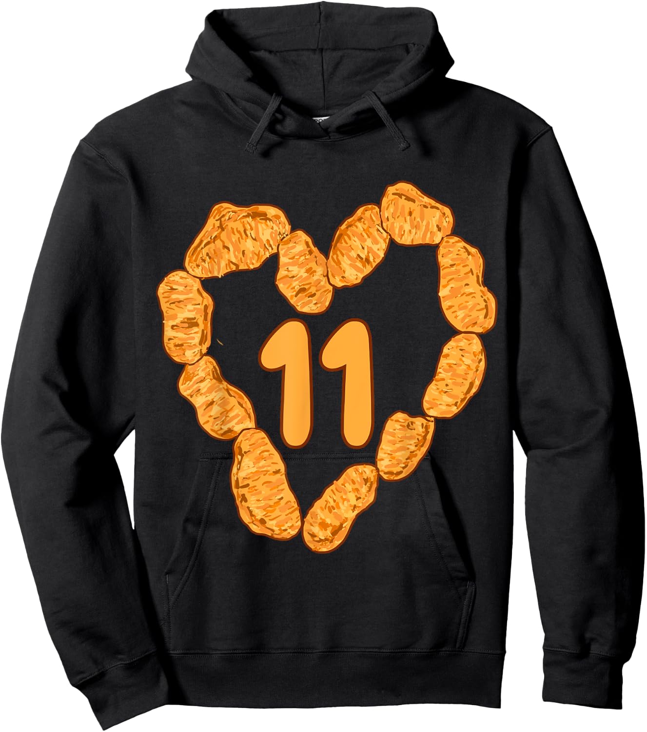 11th Birthday Chicken Nuggets Funny Food for 11 Years Old Hoodie - Hoodie | Black