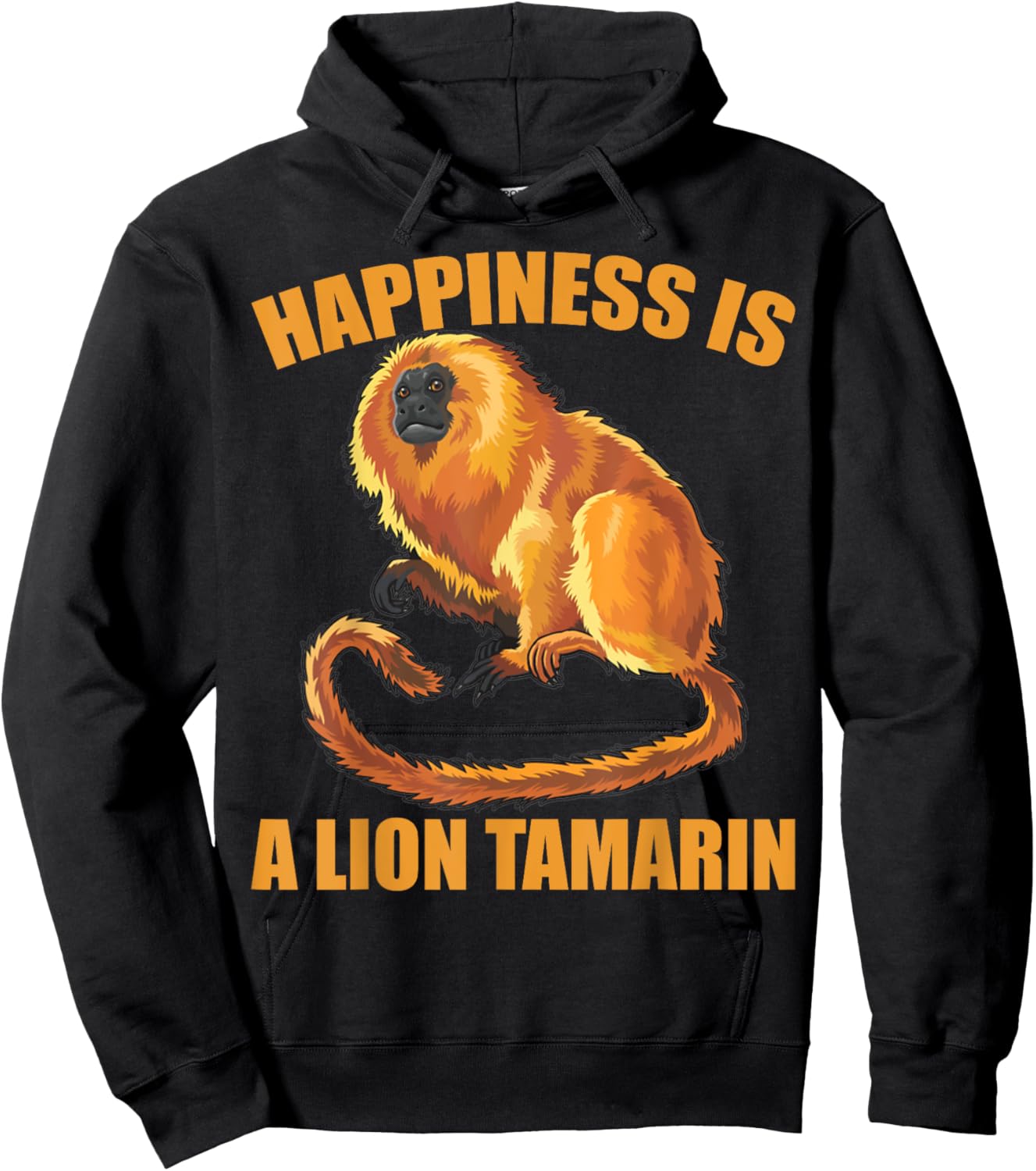 Happiness is A Golden Lion Tamarin Monkeys Zoo Keeper Hoodie - Hoodie | Black