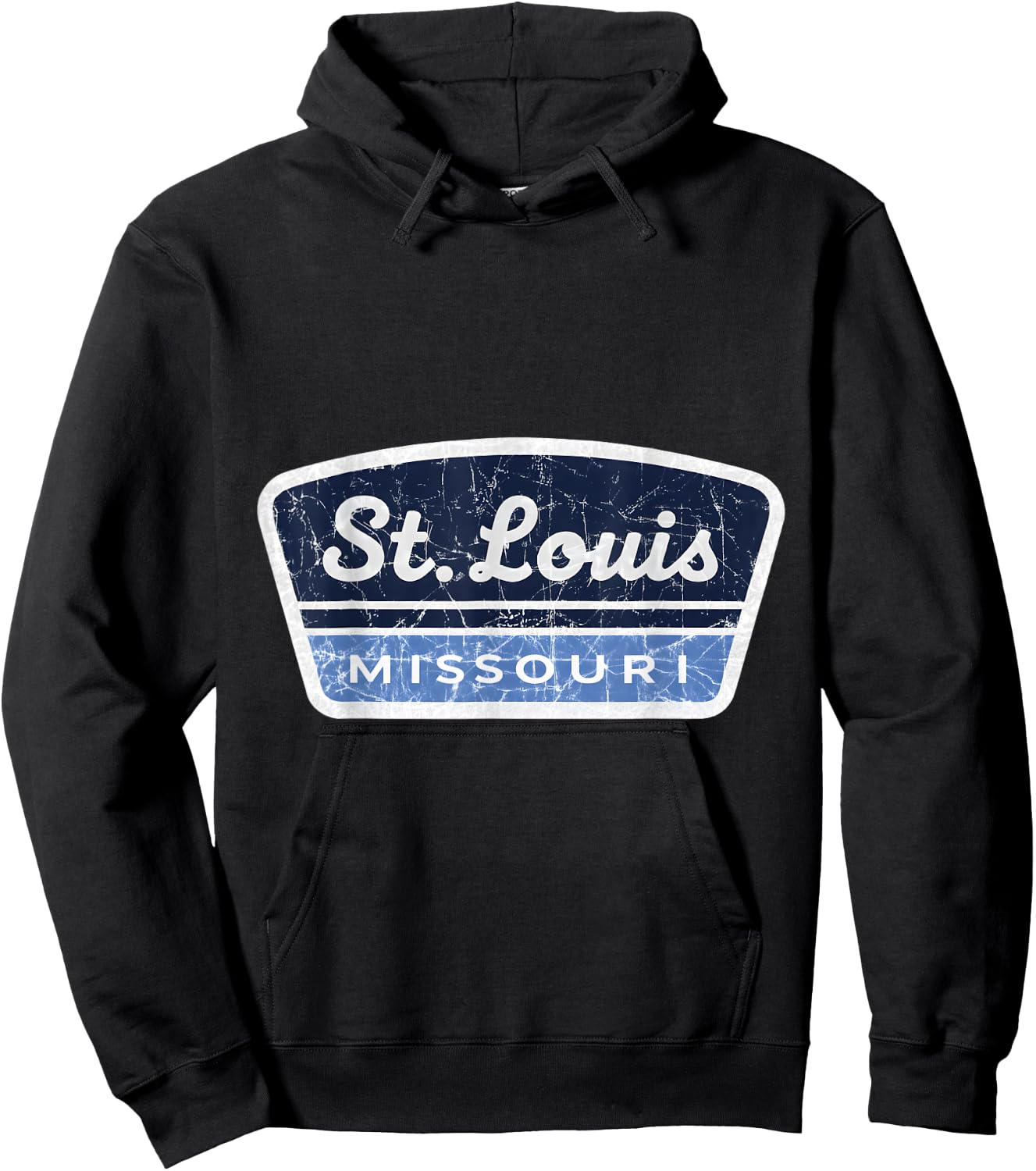 St Louis Missouri Vintage Retro City Travel Badge Hoodie - Hoodie | Black
