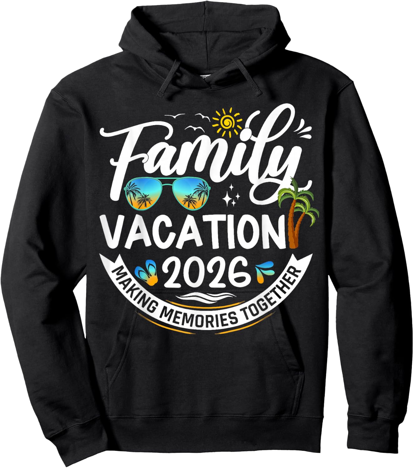 Family Vacation 2026 Beach Matching Summer Vacation 2026 Hoodie - Hoodie | Black