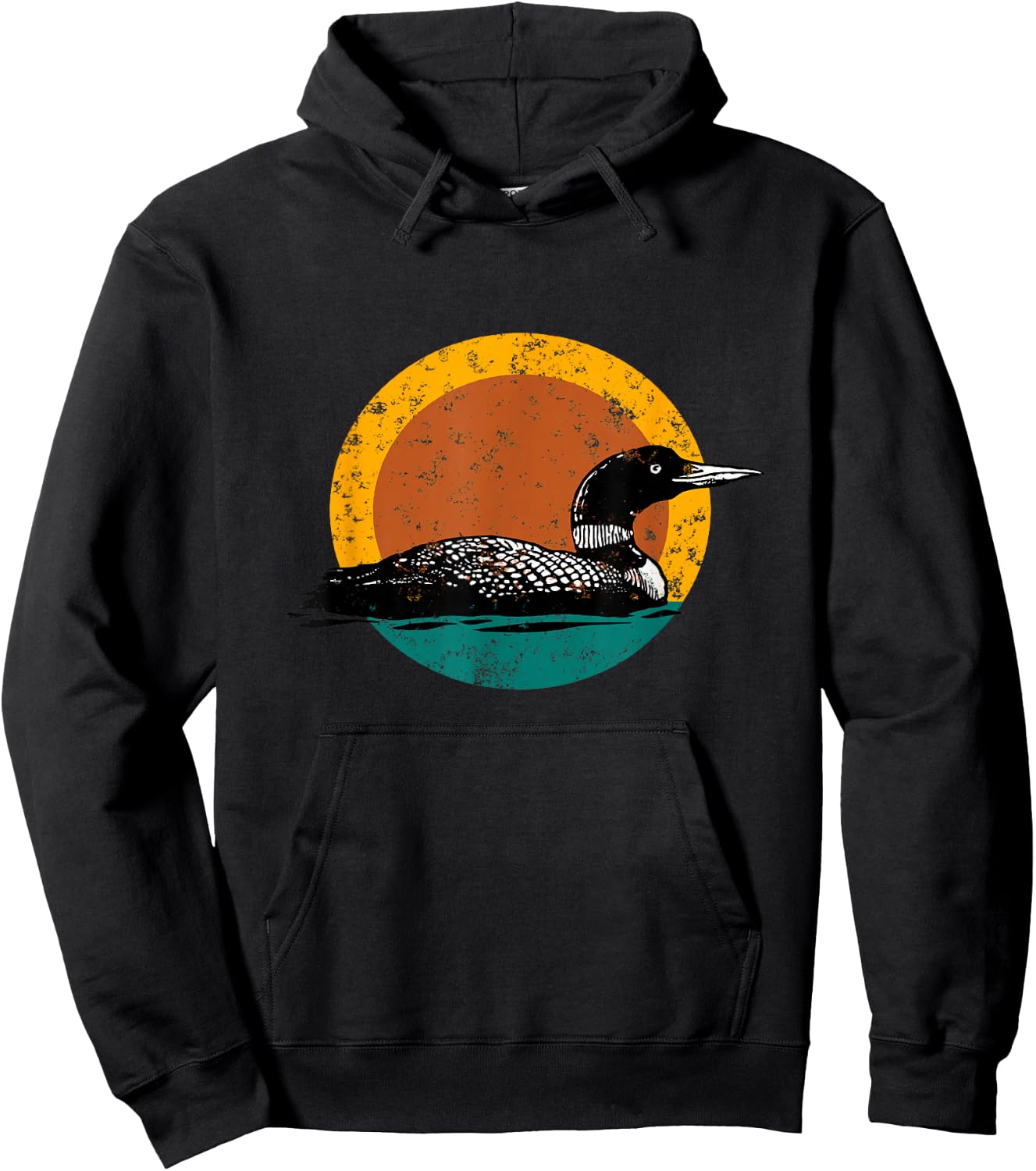 Faded Loon Earthy Design with Retro Colors Hoodie - Hoodie | Black