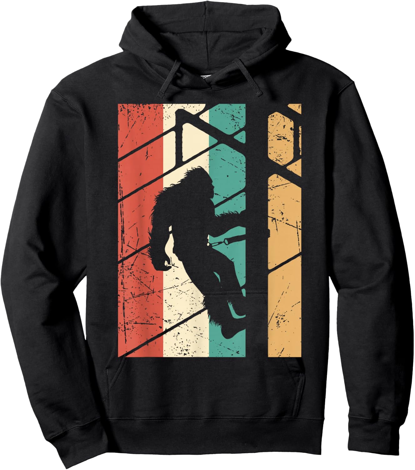 Vintage Bigfoot Lineman Electrician Sasquatch Lineworker Hoodie - Hoodie | Black