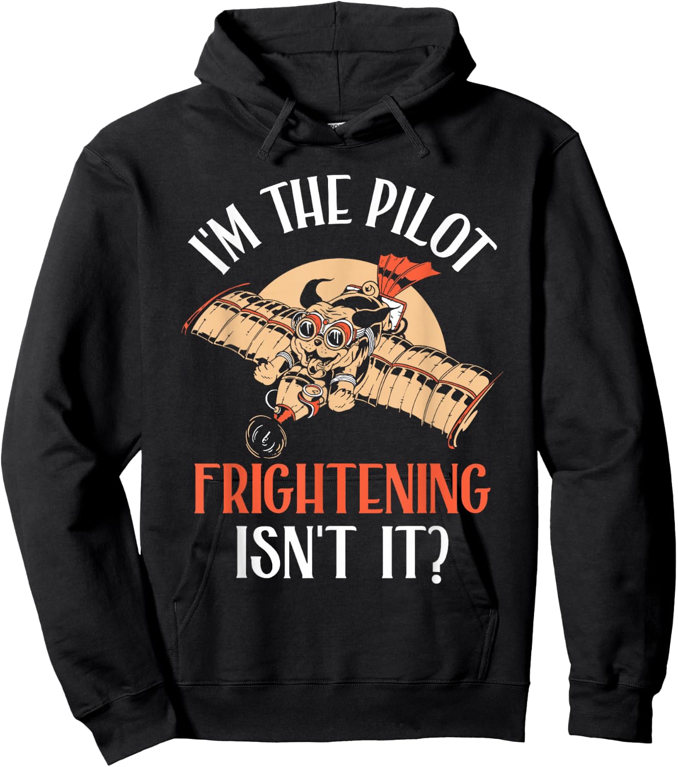 I'm The Pilot Frightening Isn't It Aviator Plane Aviation Hoodie - Hoodie | Black