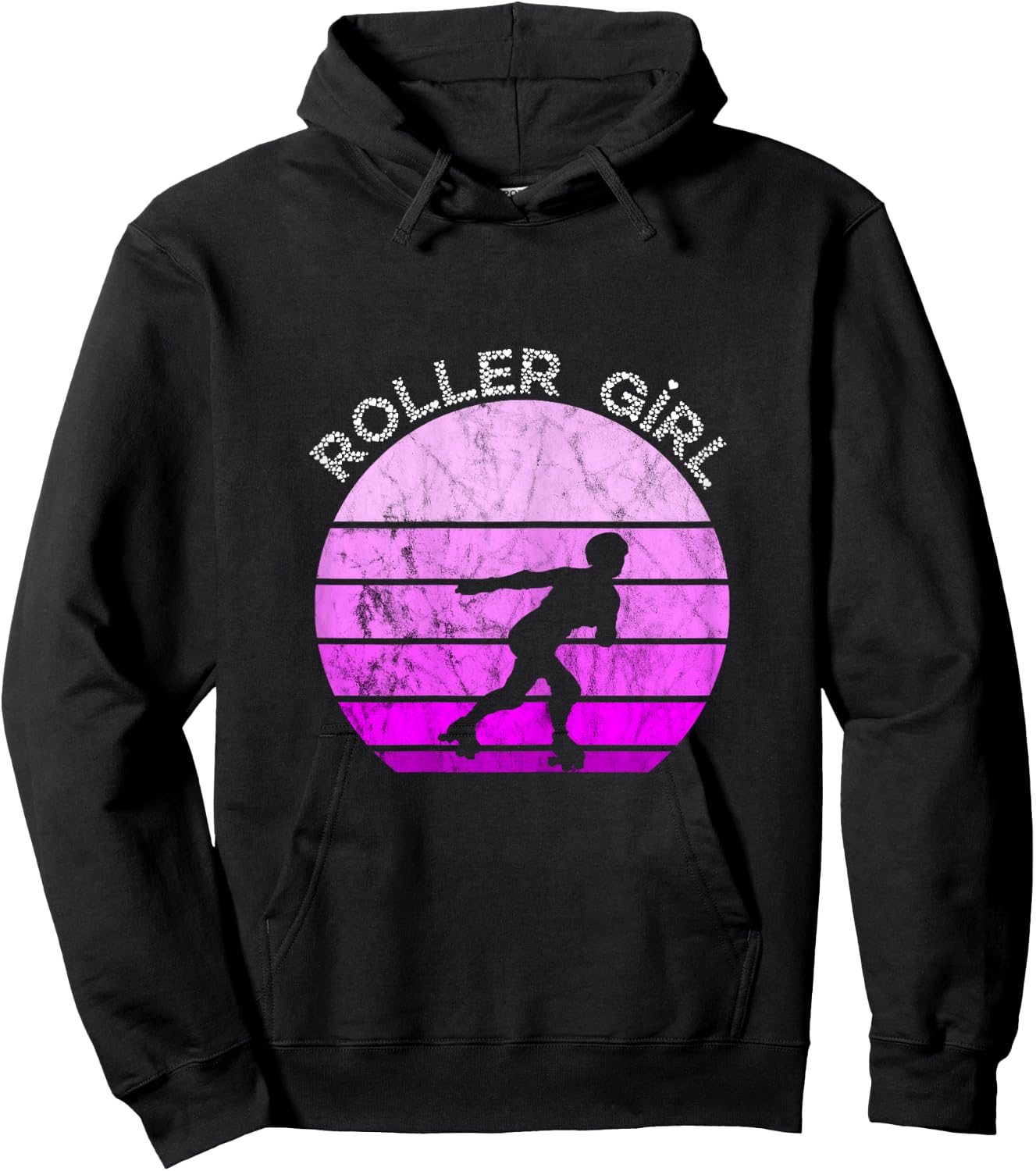 Roller Skates Girls Retro Vintage Roller Skating Inline Skater Hoodie - Hoodie | Black