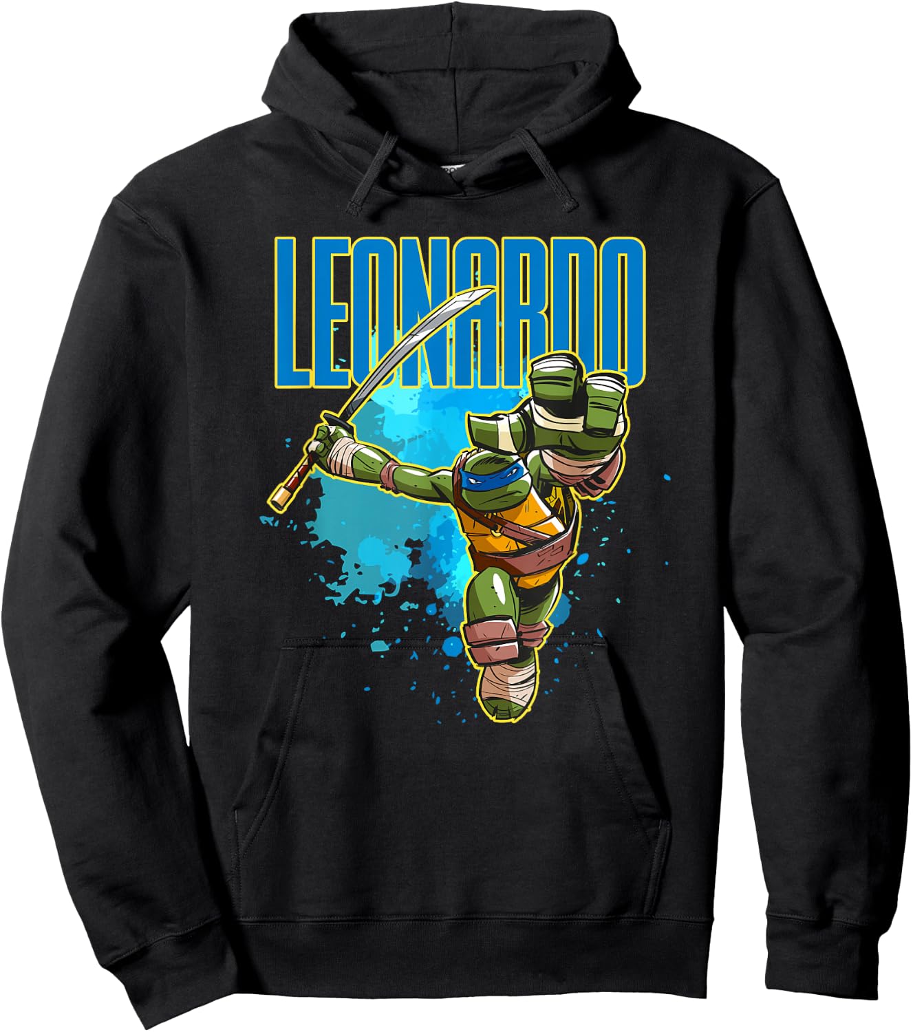 Leonardo - Blue Splatter Paint Hoodie - Hoodie | Black