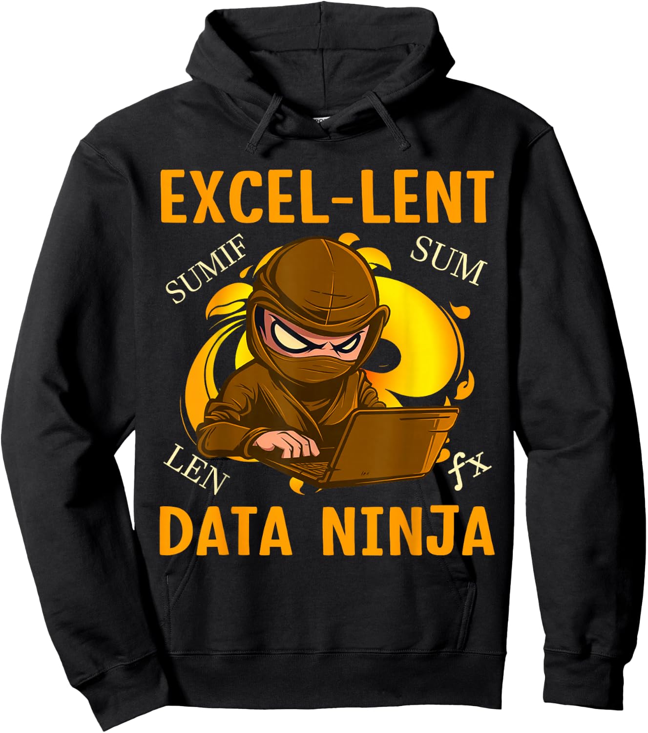 Exel-Lent Data Ninja Nerd Funny Data Analyst Hoodie - Hoodie | Black