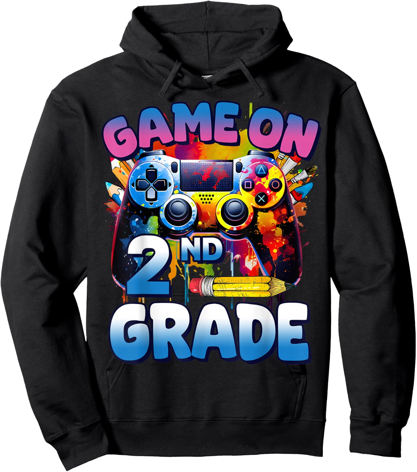 Game On 2nd Grade First Day Gamer Shirt Boys Hoodie - Hoodie | Black