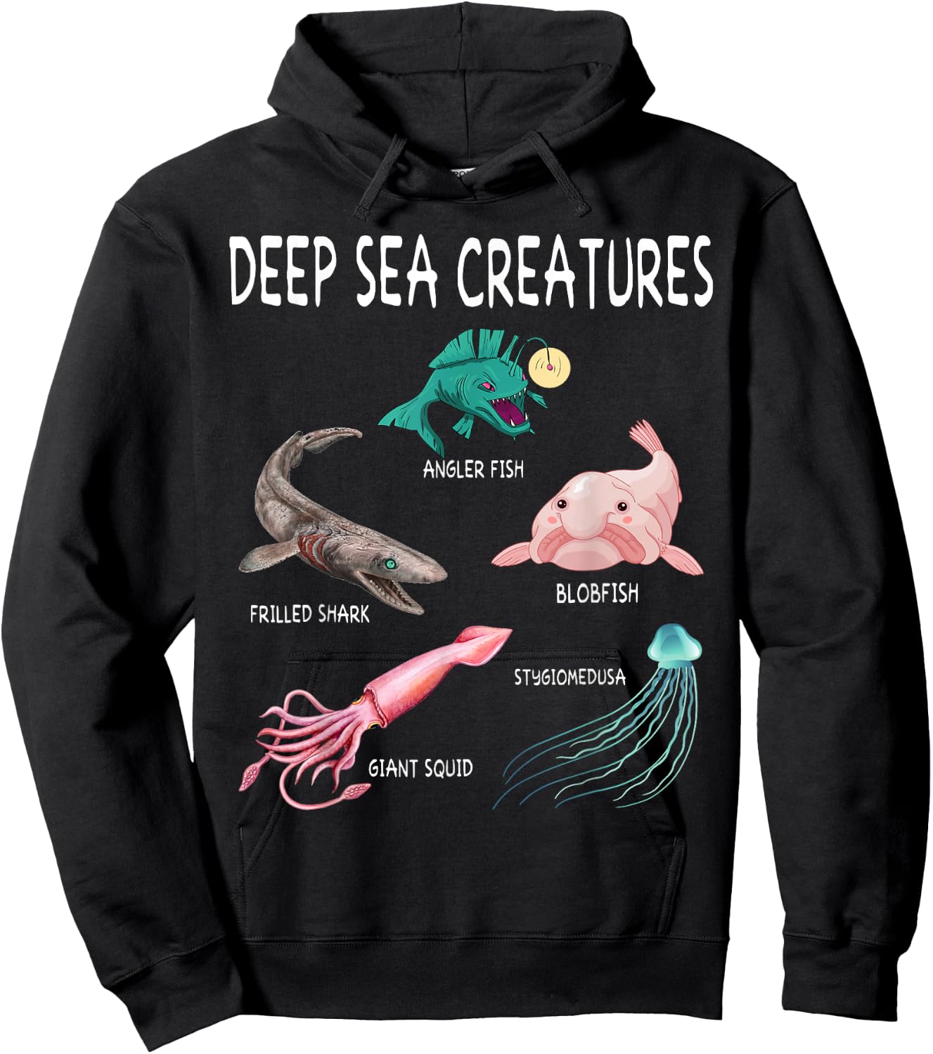 Deep Sea Creatures Educational Future Marine Biologist Hoodie - Hoodie | Black