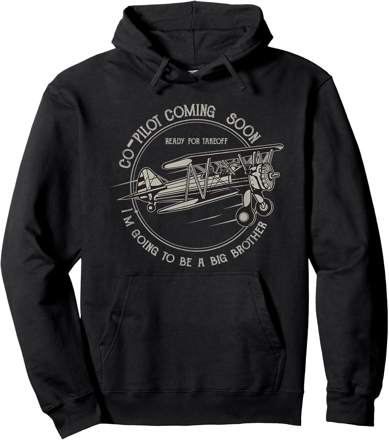 Going To Be A Big Brother Co-Pilot Aviation Plane T Shirt Hoodie - Hoodie | Black