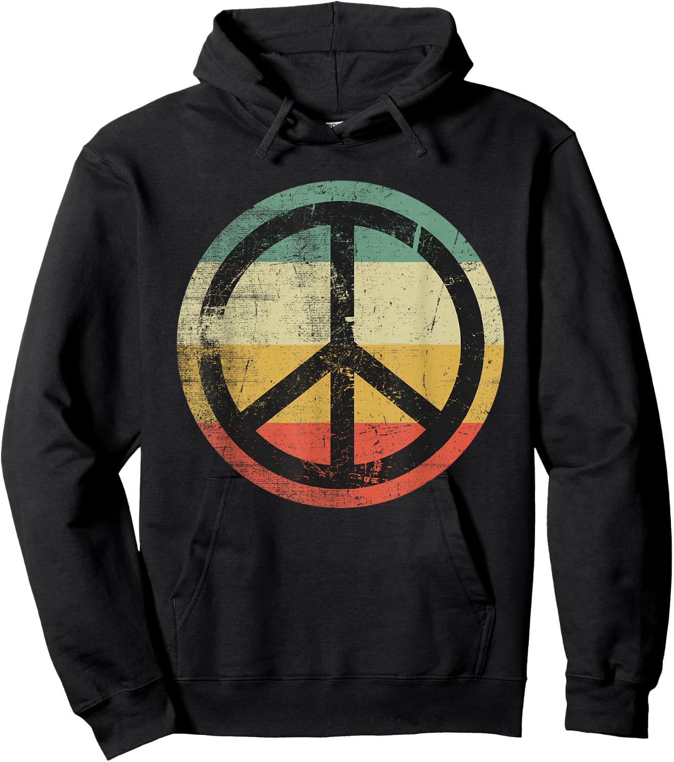 Retro Vintage Design Peace Sign Hoodie - Hoodie | Black