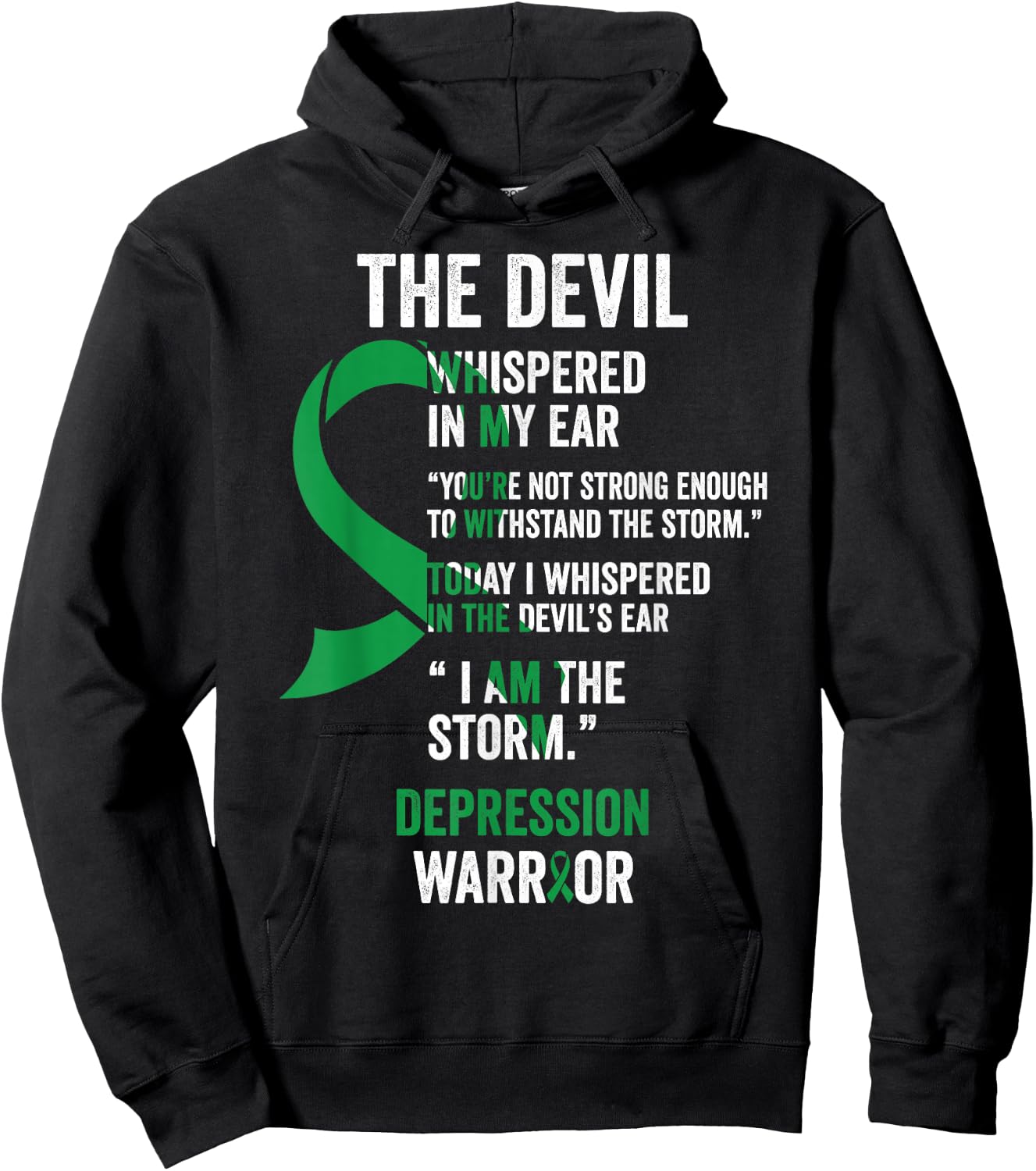 The Devil- Depression Awareness Support Ribbon Hoodie - Hoodie | Black