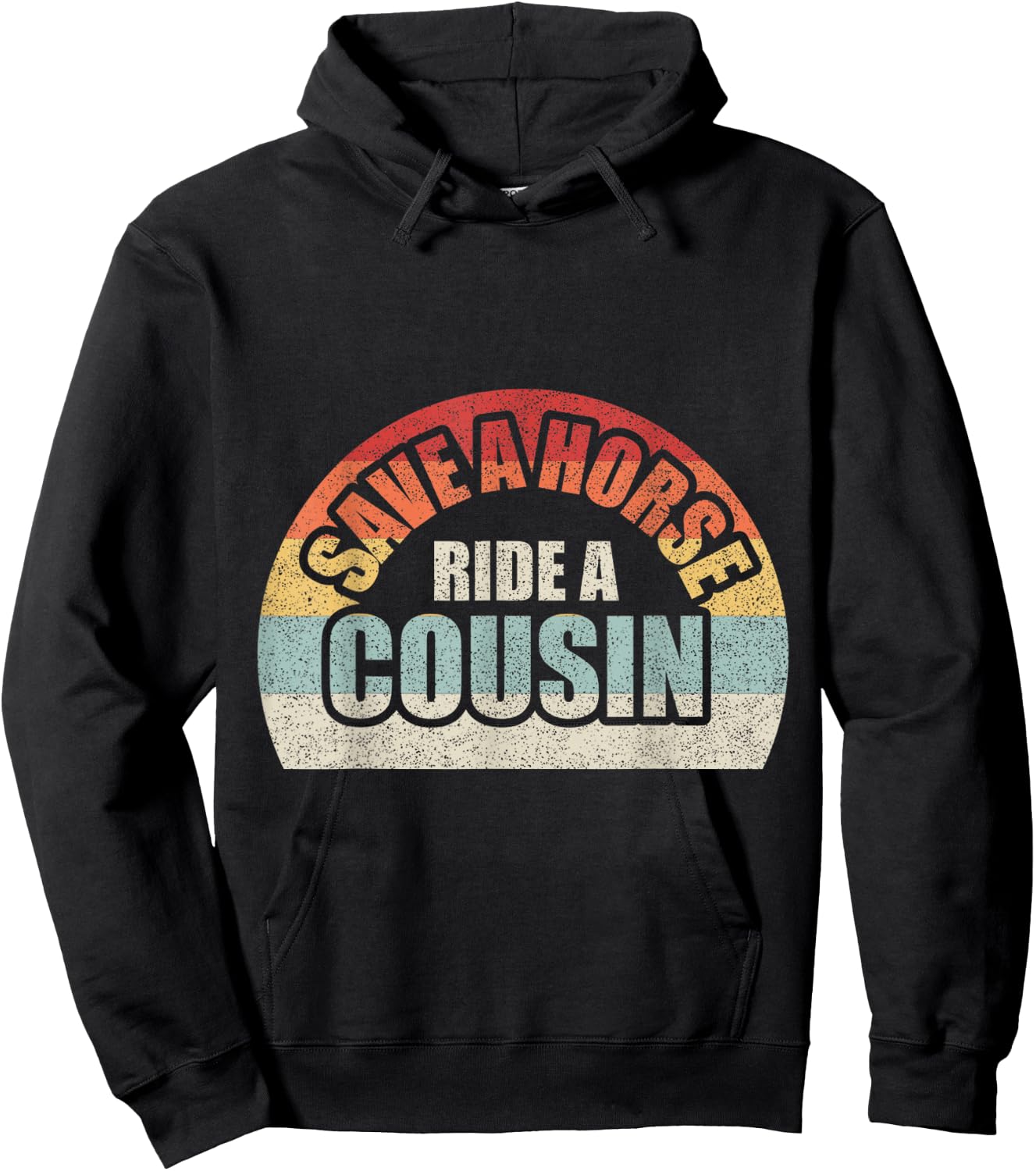 Retro Vintage Save a Horse Ride A Cousin Hoodie - Hoodie | Black