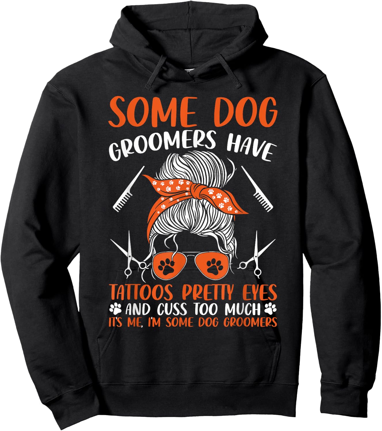 Dog Groomers Have Tattoos Dog Grooming Funny Pet Groomer Hoodie - Hoodie | Black