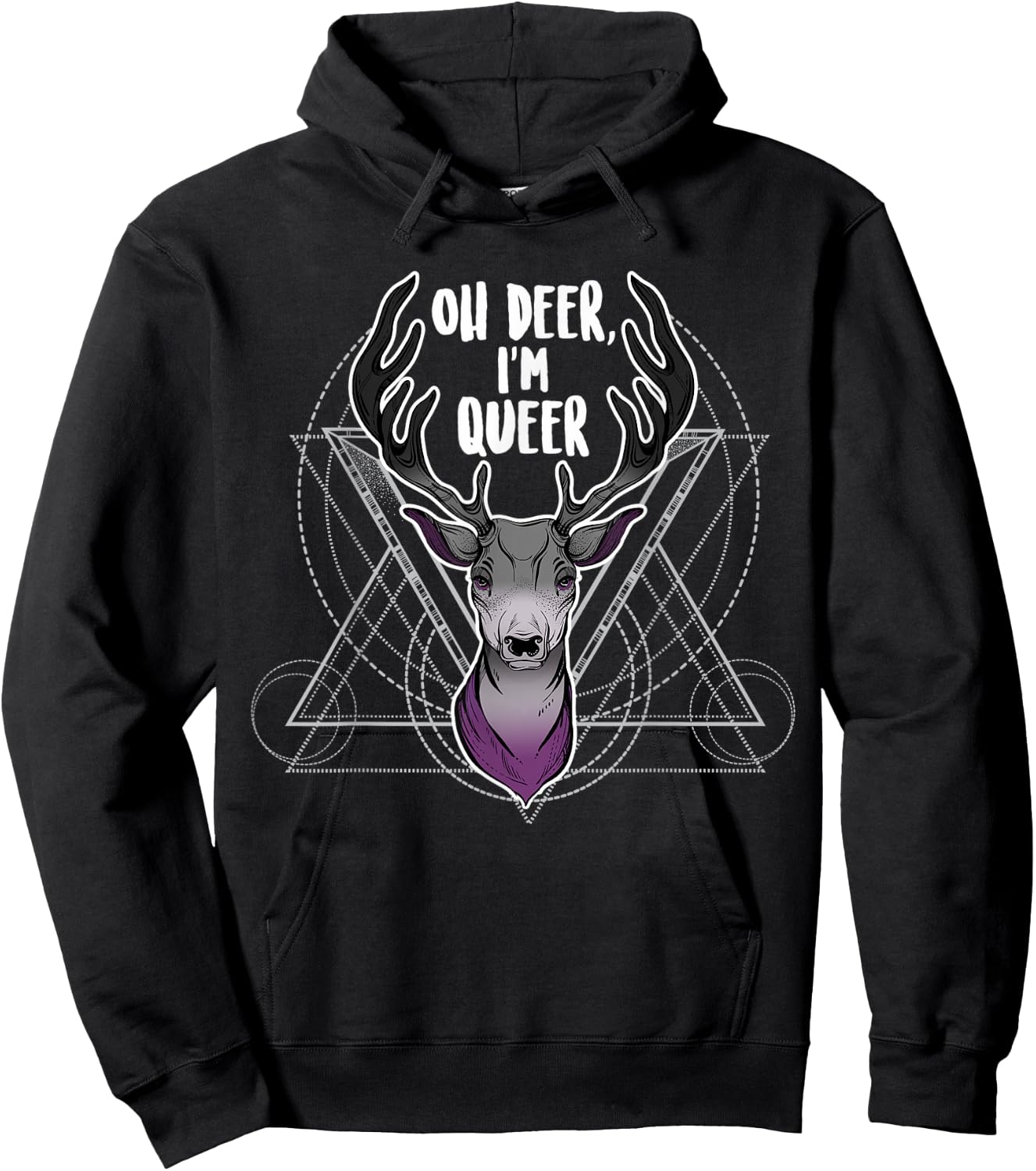 Asexual Oh Deer I'm Queer, Ace Pride Flag LGBT Festival Gay Hoodie - Hoodie | Black