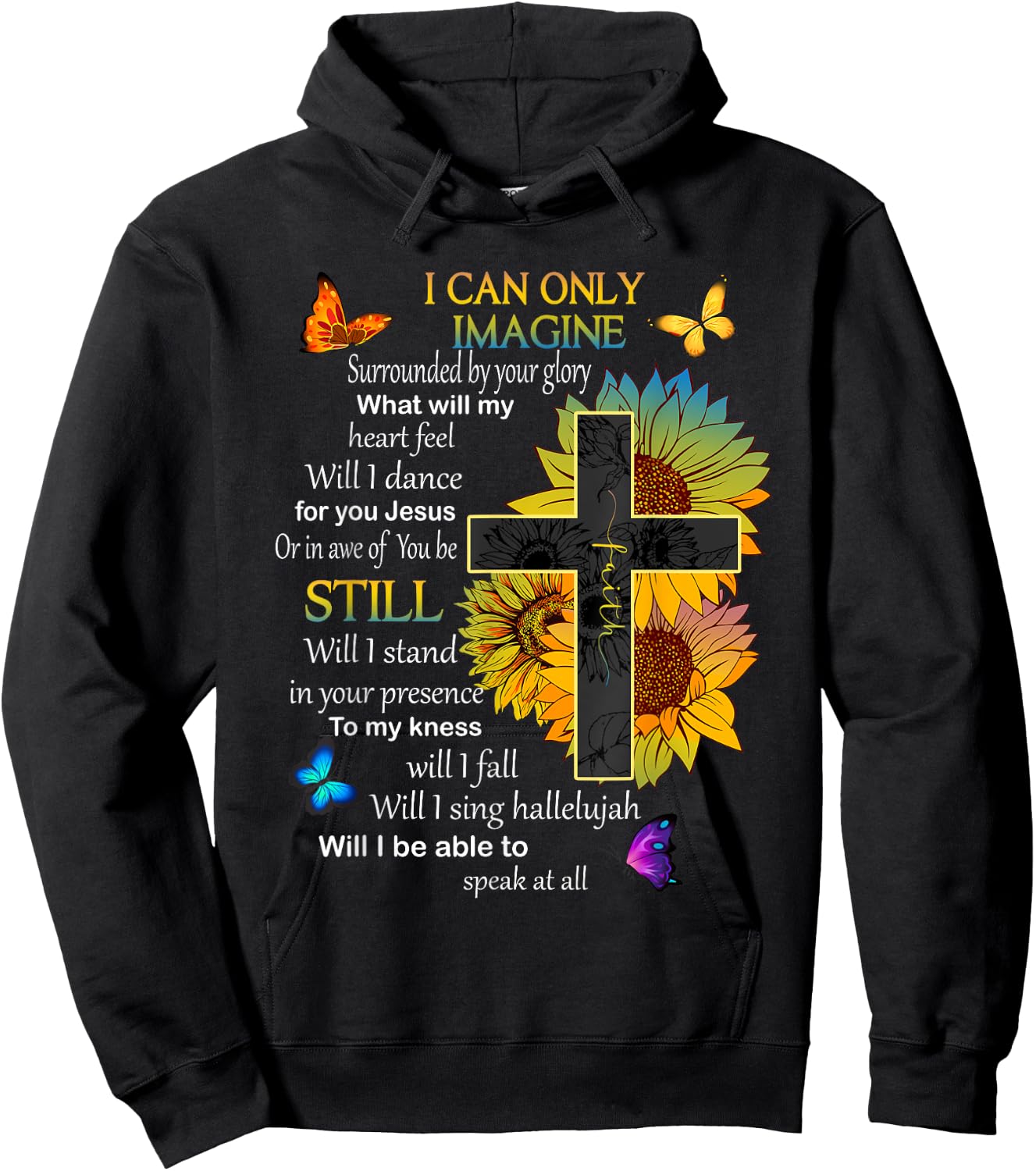 I Only Can Imagine Faith Christian Faith Jesus God Lovers Hoodie - Hoodie | Black