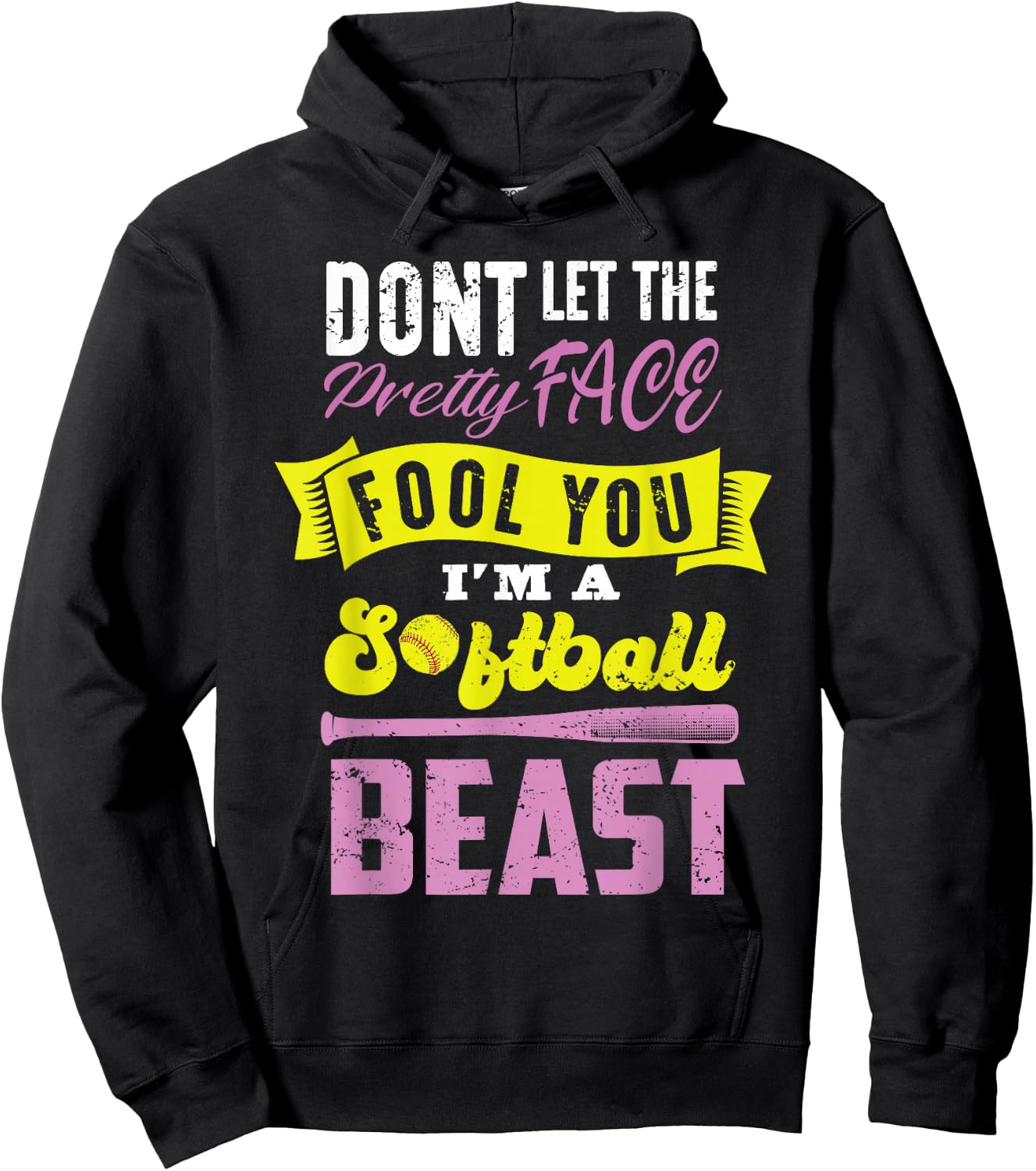 Funny Fastpitch Girls Catcher Softball Game Gift Women Kids Hoodie - Hoodie | Black