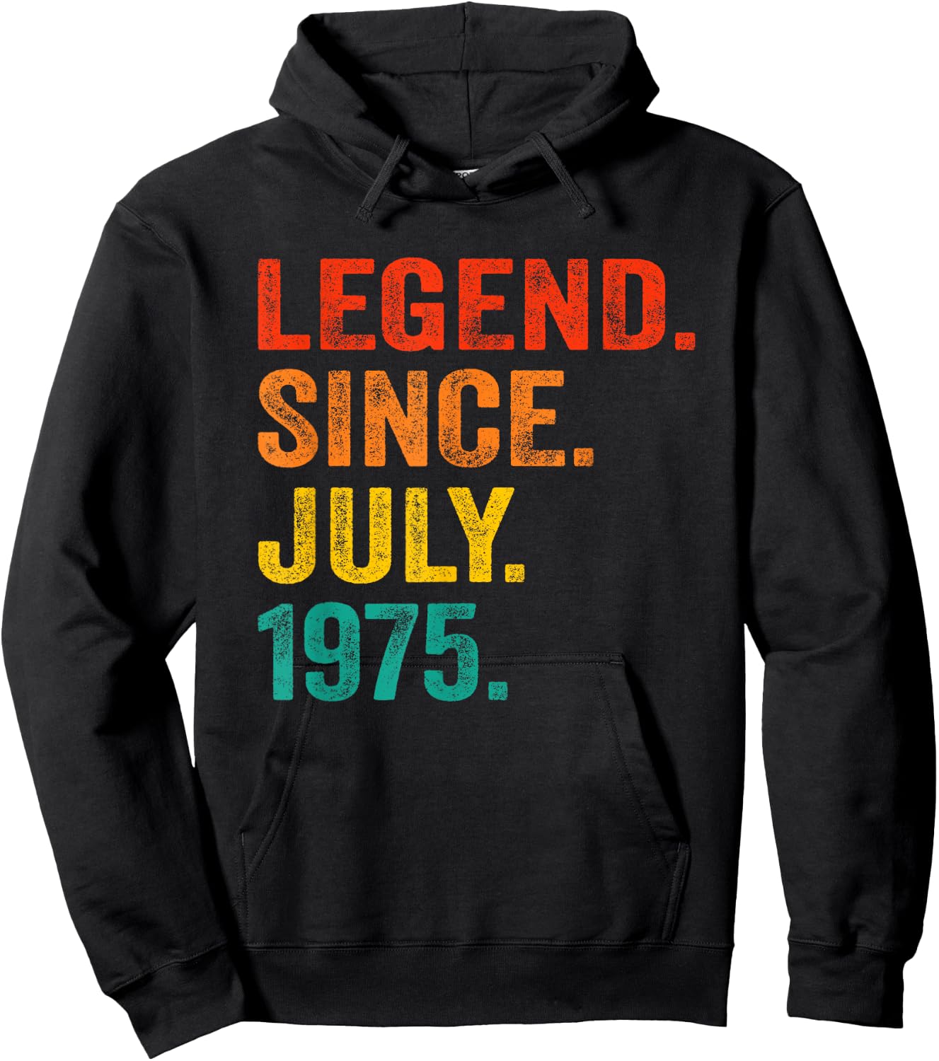 50th Birthday Legend Since July 1975 50 Years Old Vintage Hoodie - Hoodie | Black