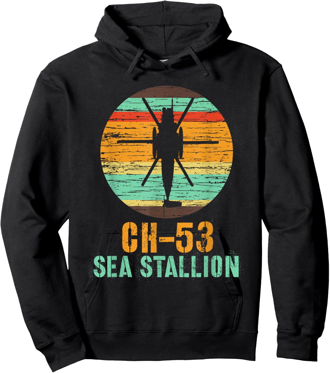 Vintage CH-53 Sea Stallion Helicopter Military Shirt Hoodie - Hoodie | Black