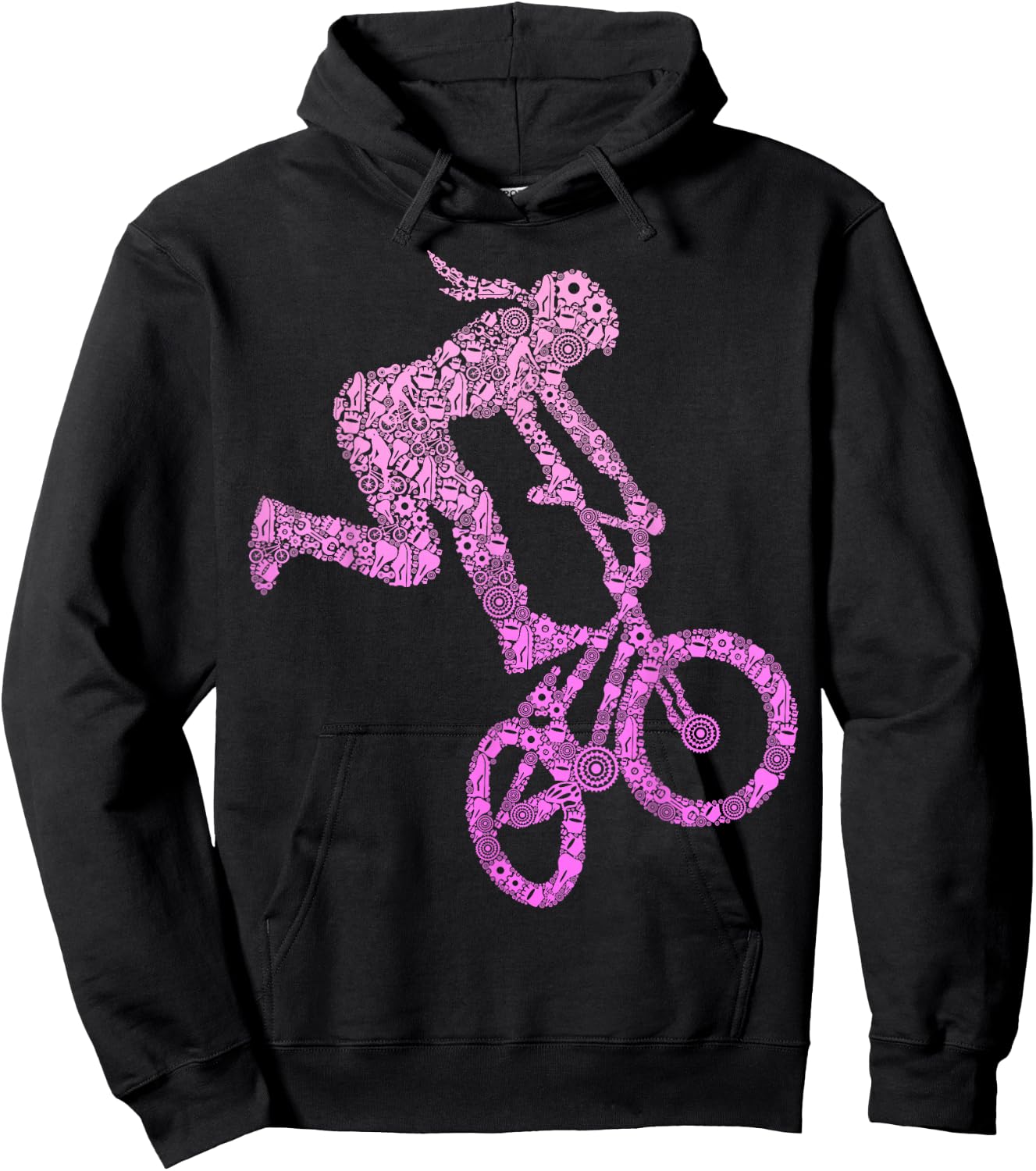 BMX Rider Girl Bike Bicycle Stunt Racing Kids Girls Hoodie - Hoodie | Black